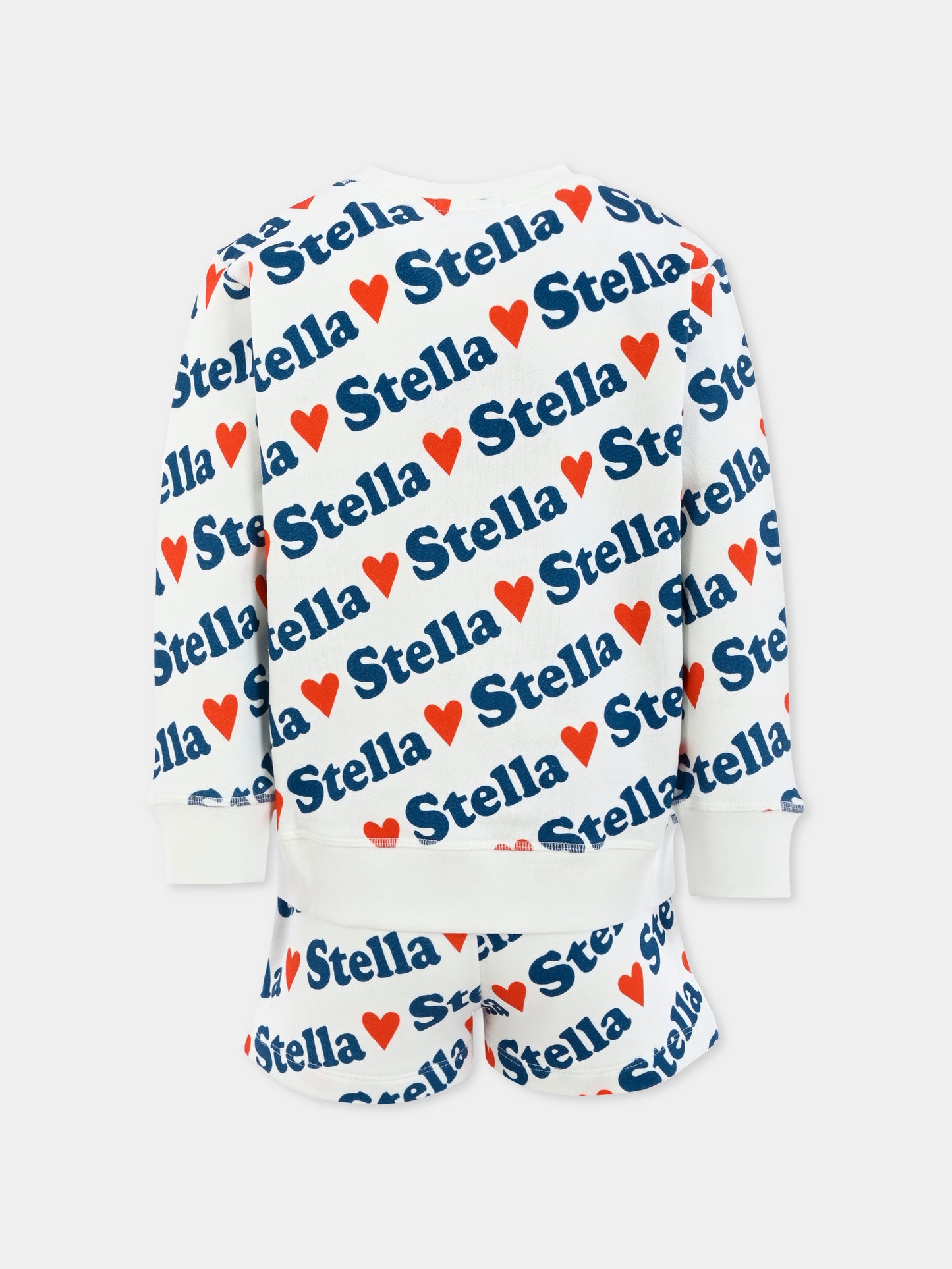 Completo bianco per bambina con logo e cuore all over,Stella Mccartney Kids,TW3B20 Z2533 101MC