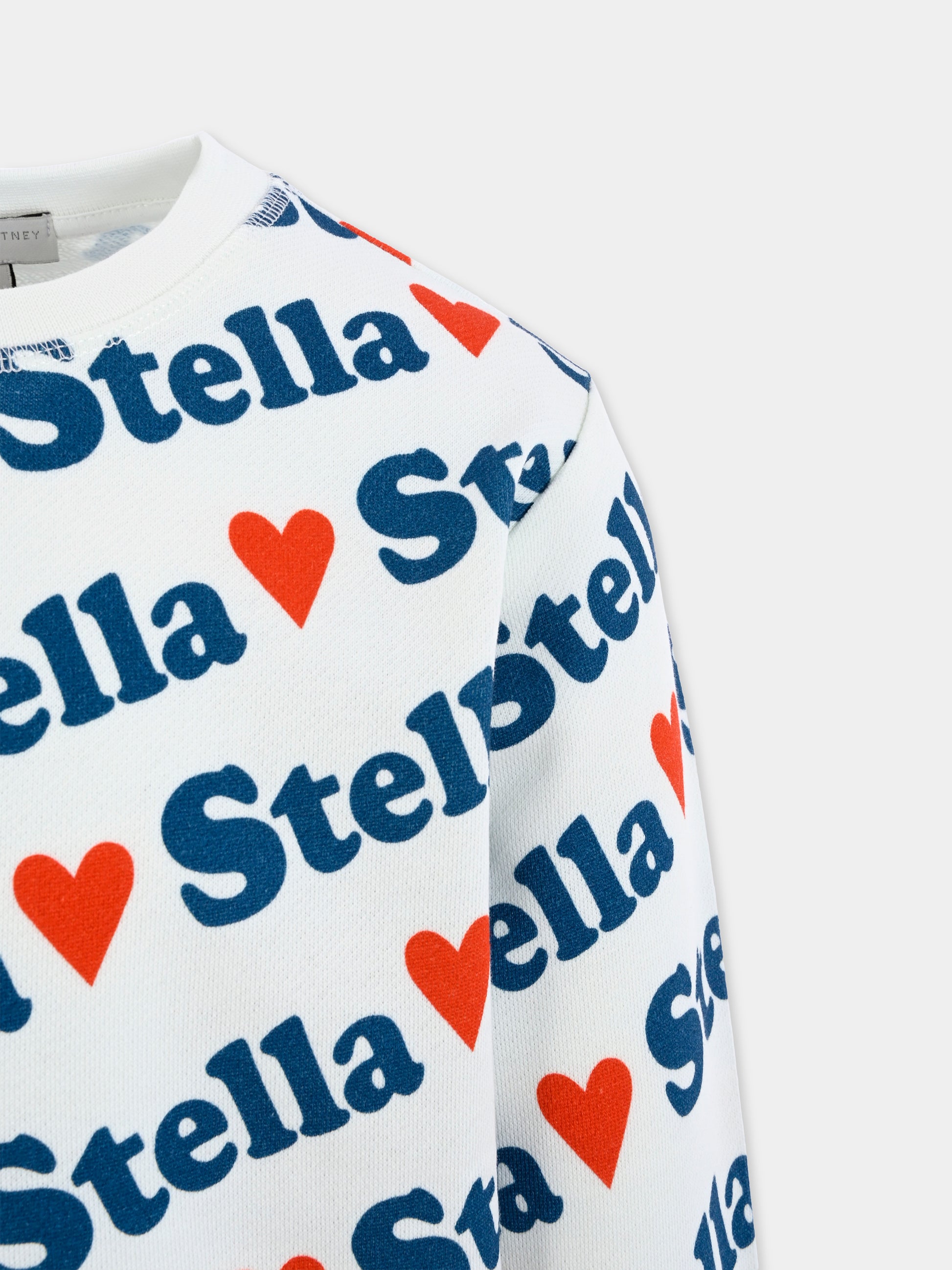 Completo bianco per bambina con logo e cuore all over,Stella Mccartney Kids,TW3B20 Z2533 101MC