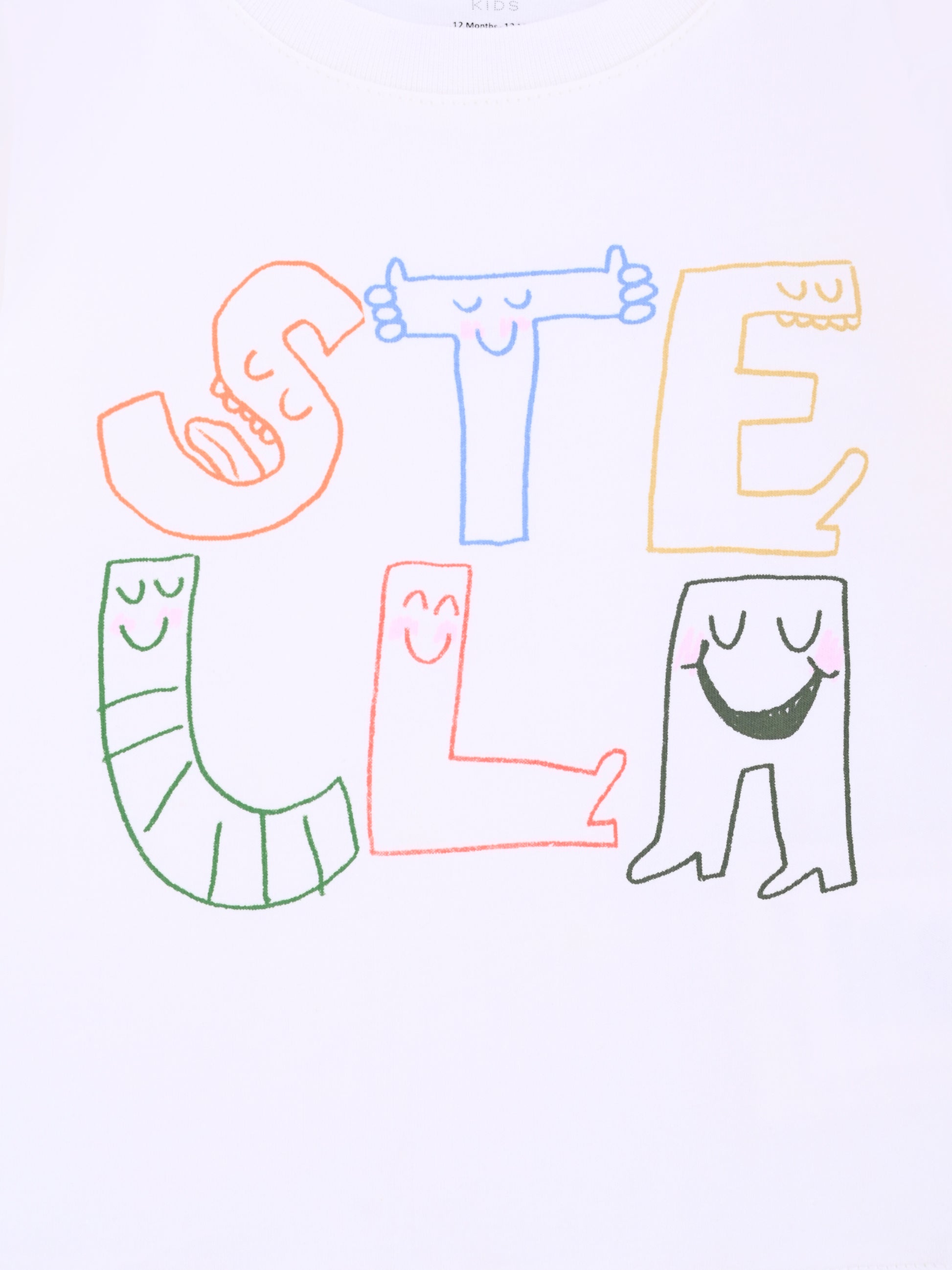 T-shirt avorio per neonati con logo,Stella Mccartney Kids,TW8591 Z0434 101