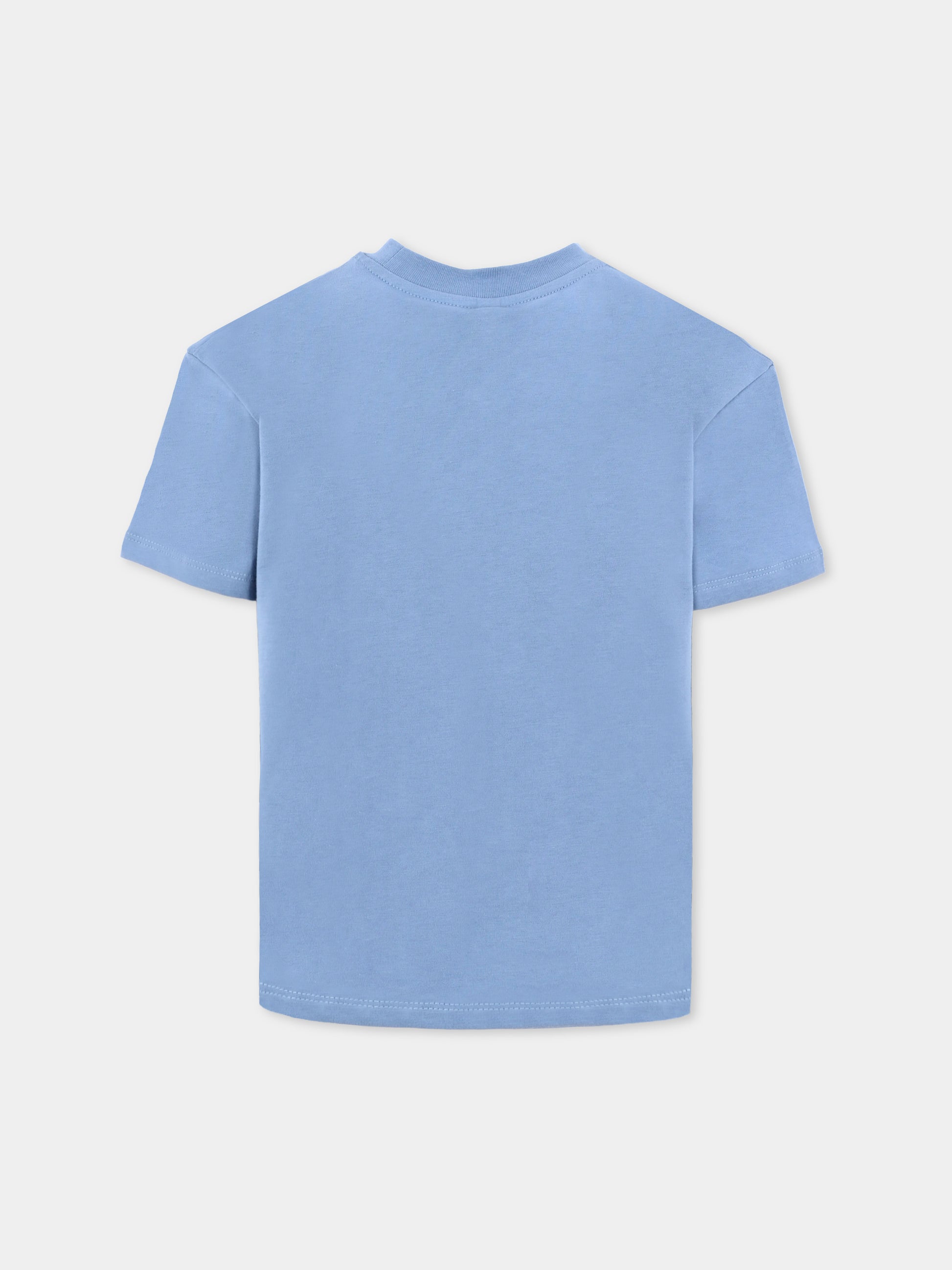T-shirt azzurra per bambina con stampa pattini,Stella Mccartney Kids,TW8D11 Z0434 601