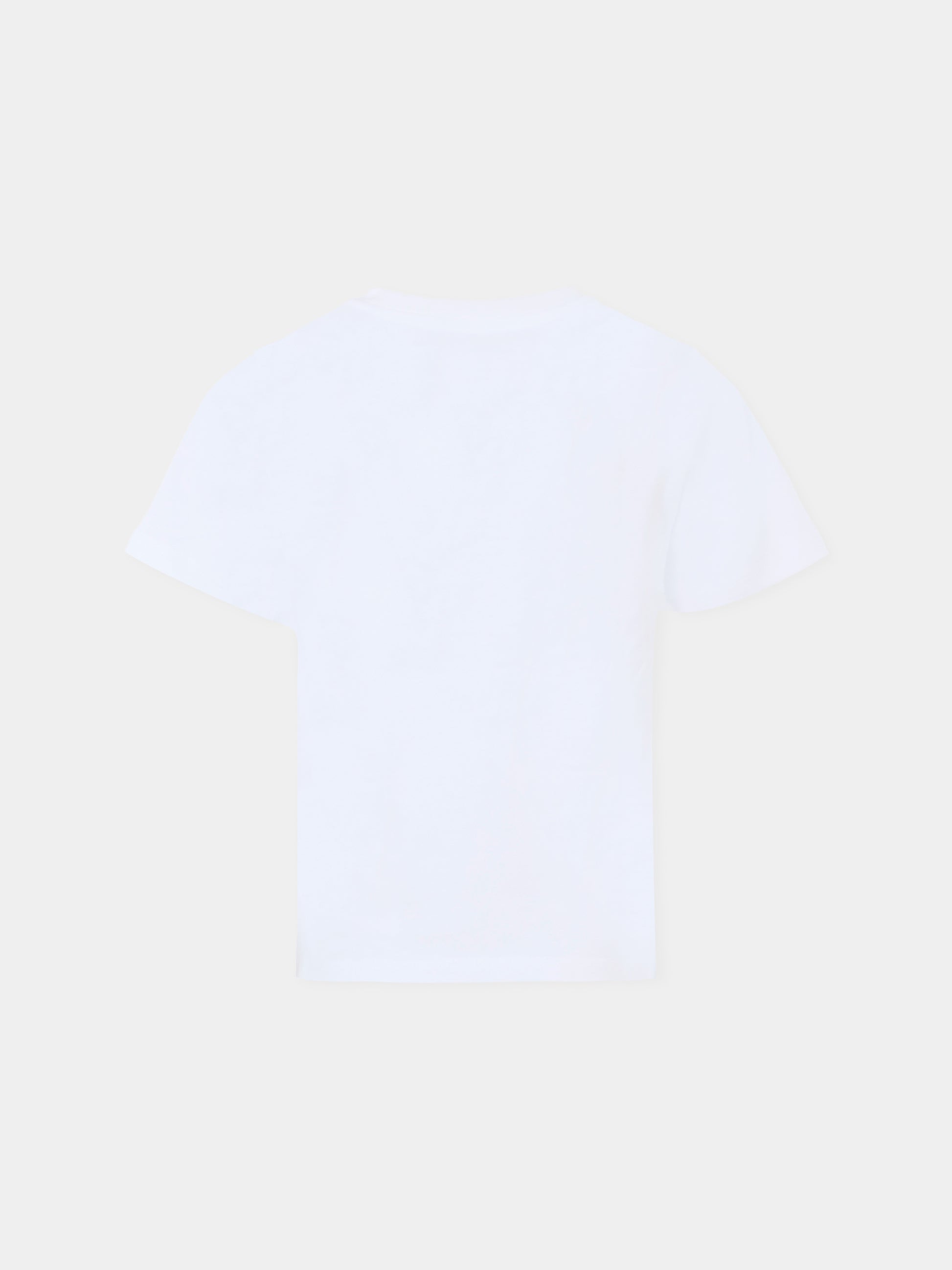 T-shirt bianca per bambino con stampa smoking,Stella Mccartney Kids,TW8R81 Z0434 100