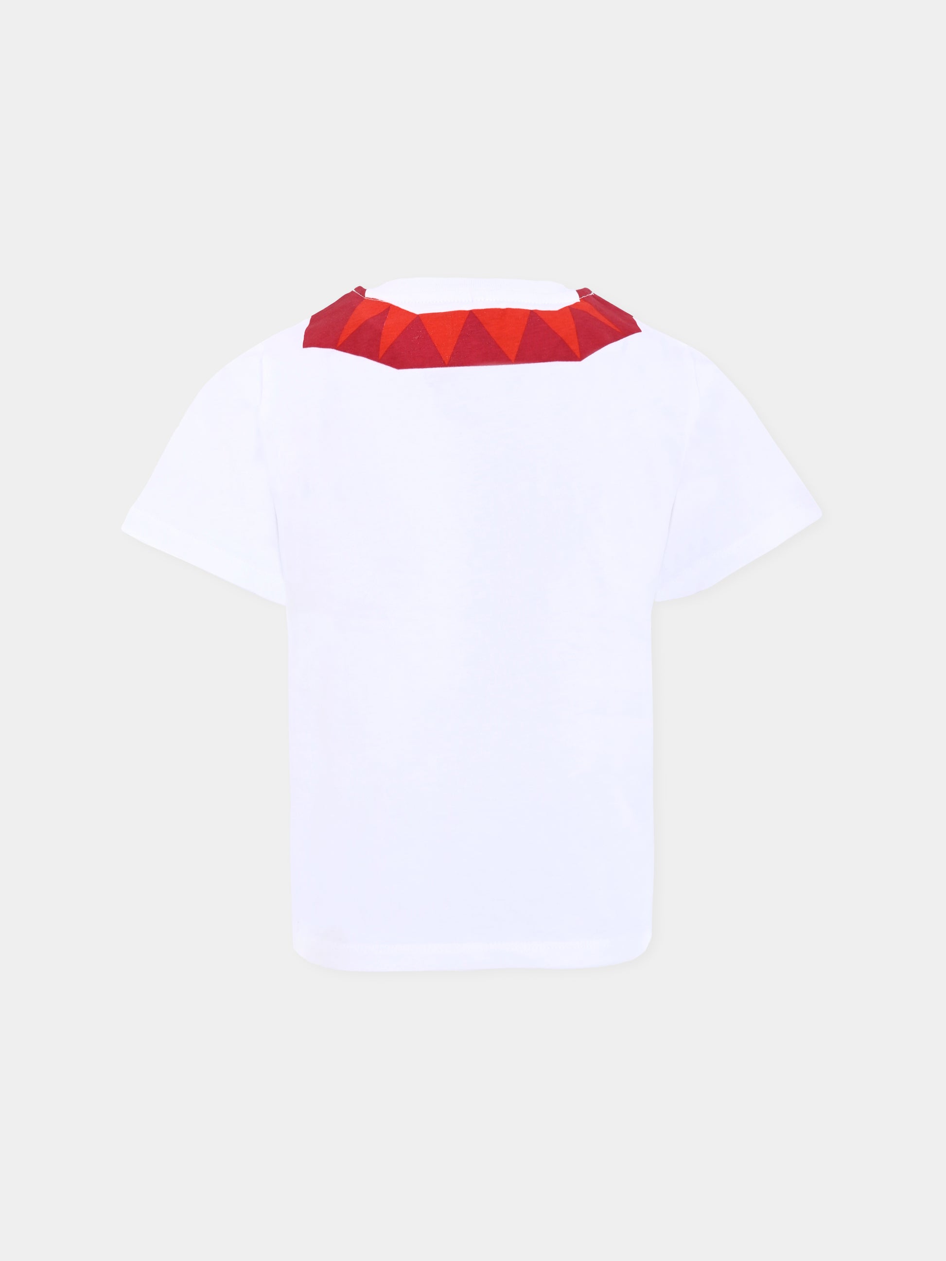 T-shirt bianca per bambino con stampa serpente,Stella Mccartney Kids,TW8R91 Z0434 100