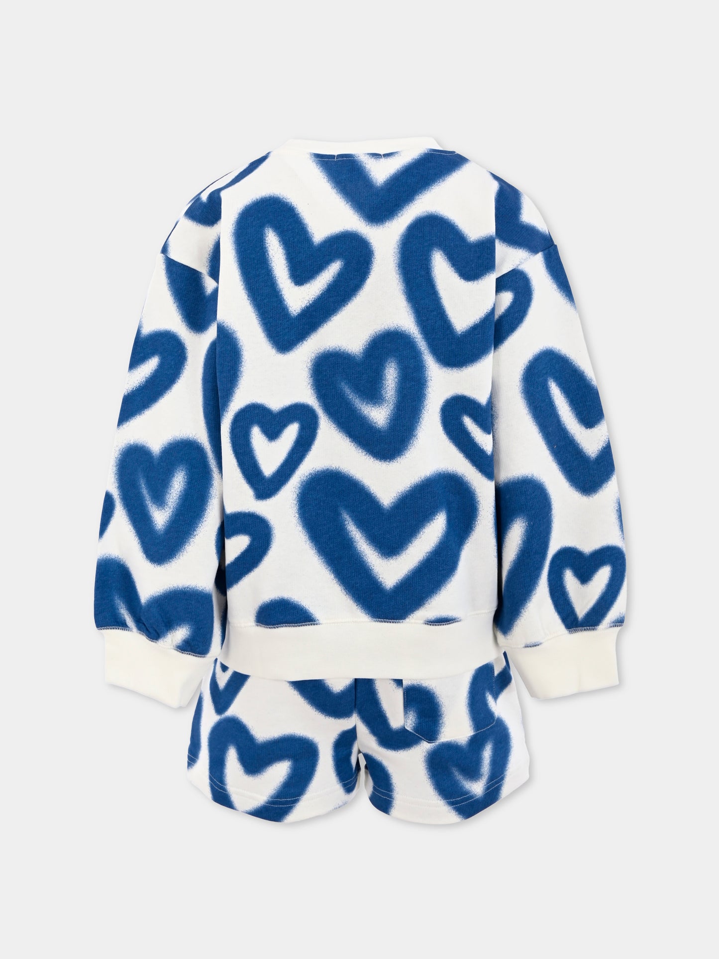 Completo bianco per bambina con cuore all over,Stella Mccartney Kids,TW3B00 Z2528 101BL
