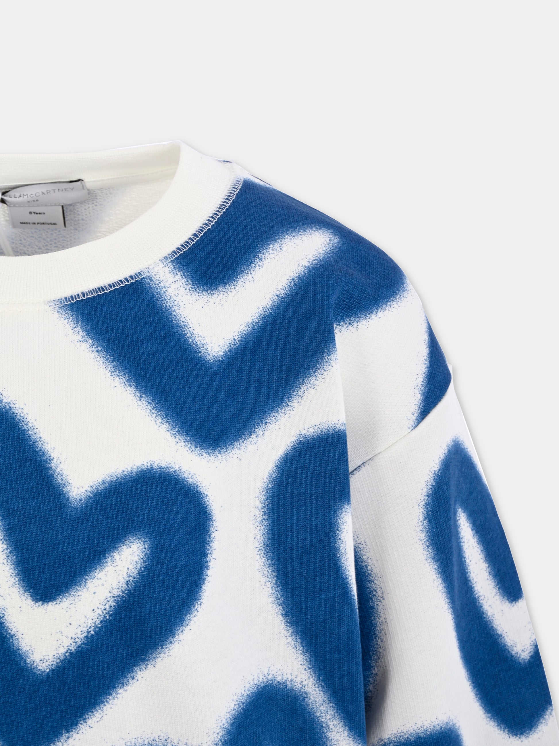 Completo bianco per bambina con cuore all over,Stella Mccartney Kids,TW3B00 Z2528 101BL