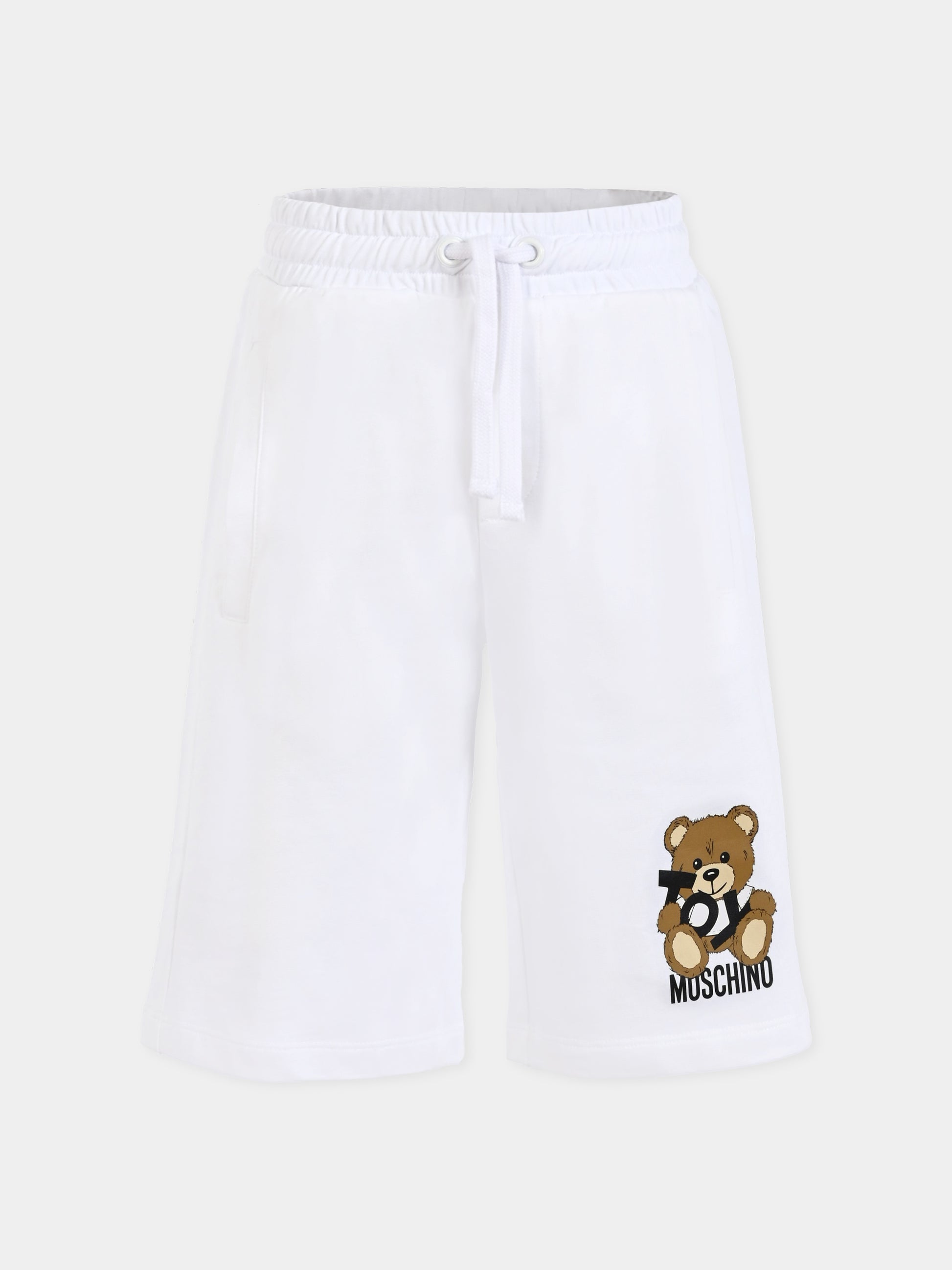 Shorts bianchi per bambino con Teddy Bear,Moschino Kids,HUQ02A LCA19 10101