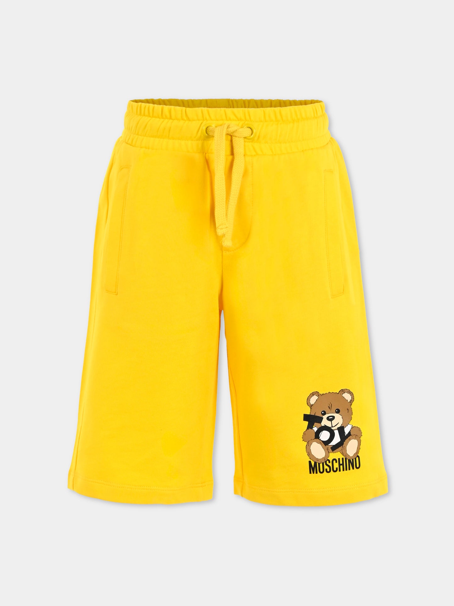 Shorts gialli per bambino con Teddy Bear,Moschino Kids,HUQ02A LCA19 50577