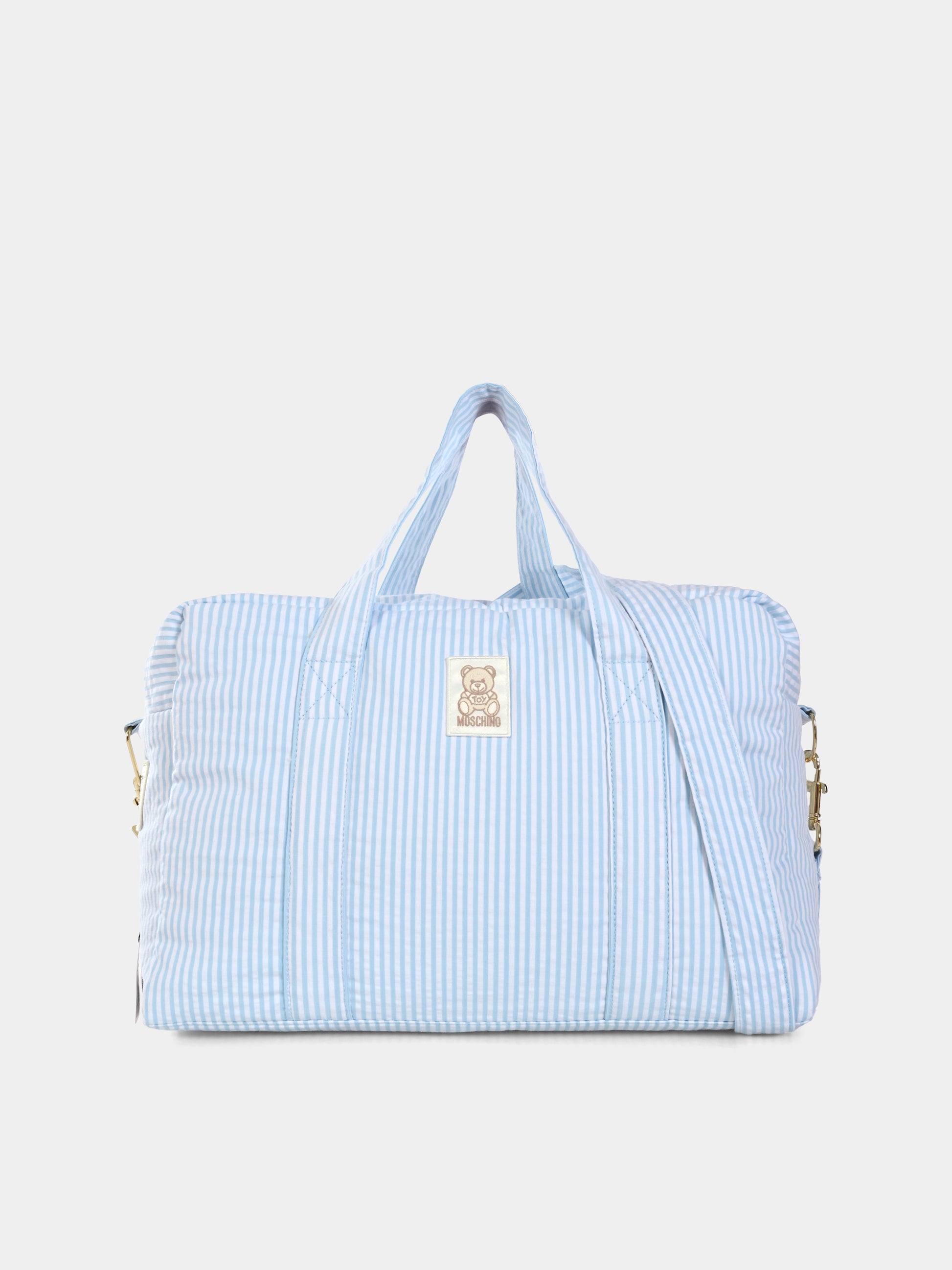 Borsa mamma celeste per neonato con Teddy Bear,Moschino Kids,MUX059 LYE01 84325