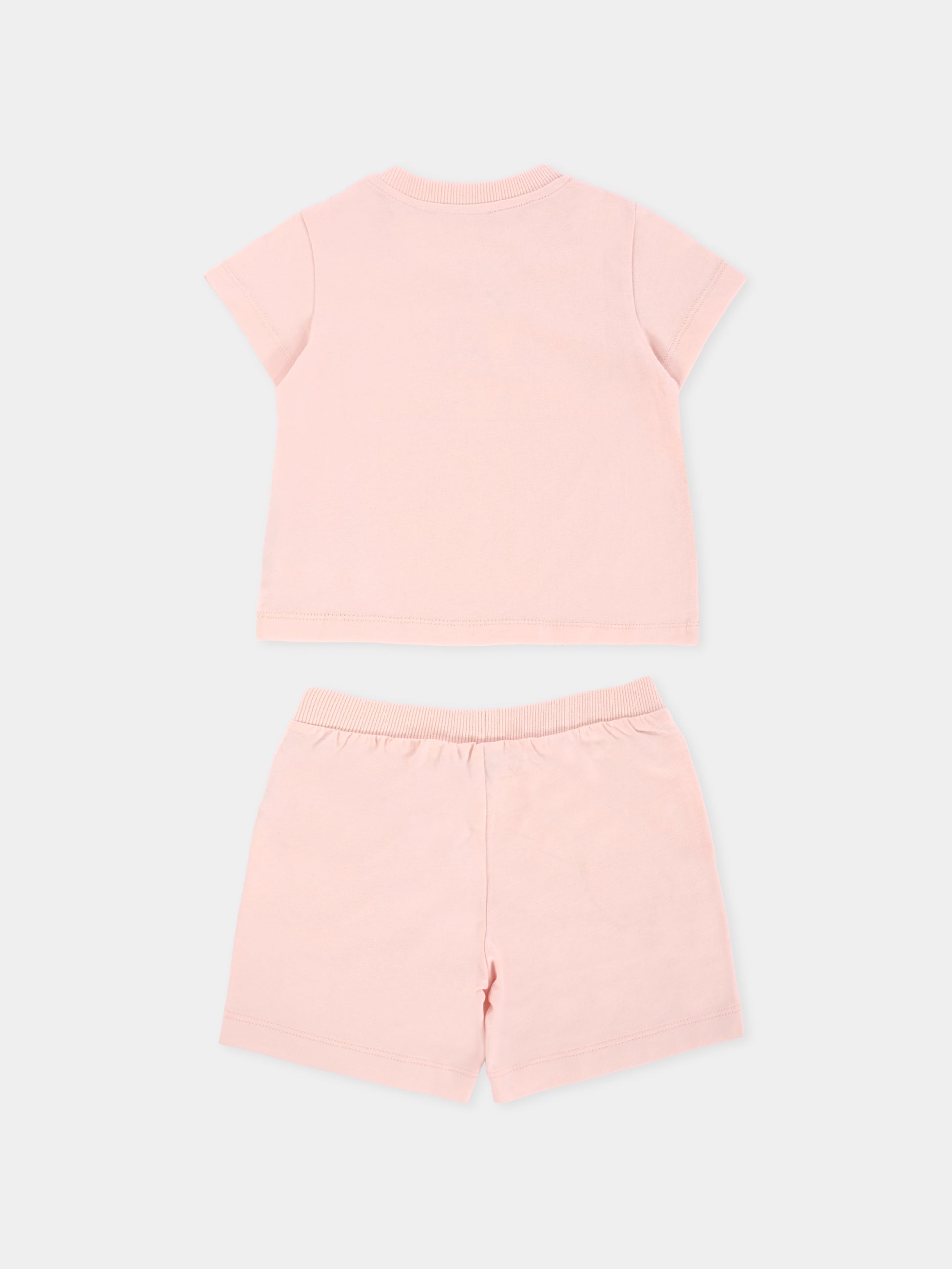 Completo rosa per neonata con Teddy Bear,Moschino Kids,MVG00M LAA02 50209