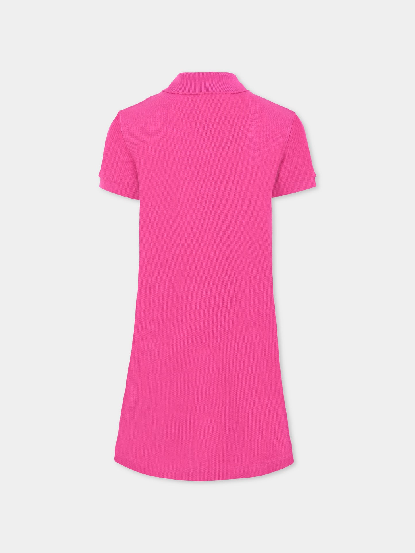 Vestito fucsia per bambina con coccodrillo,Lacoste,EJ2816 I1L