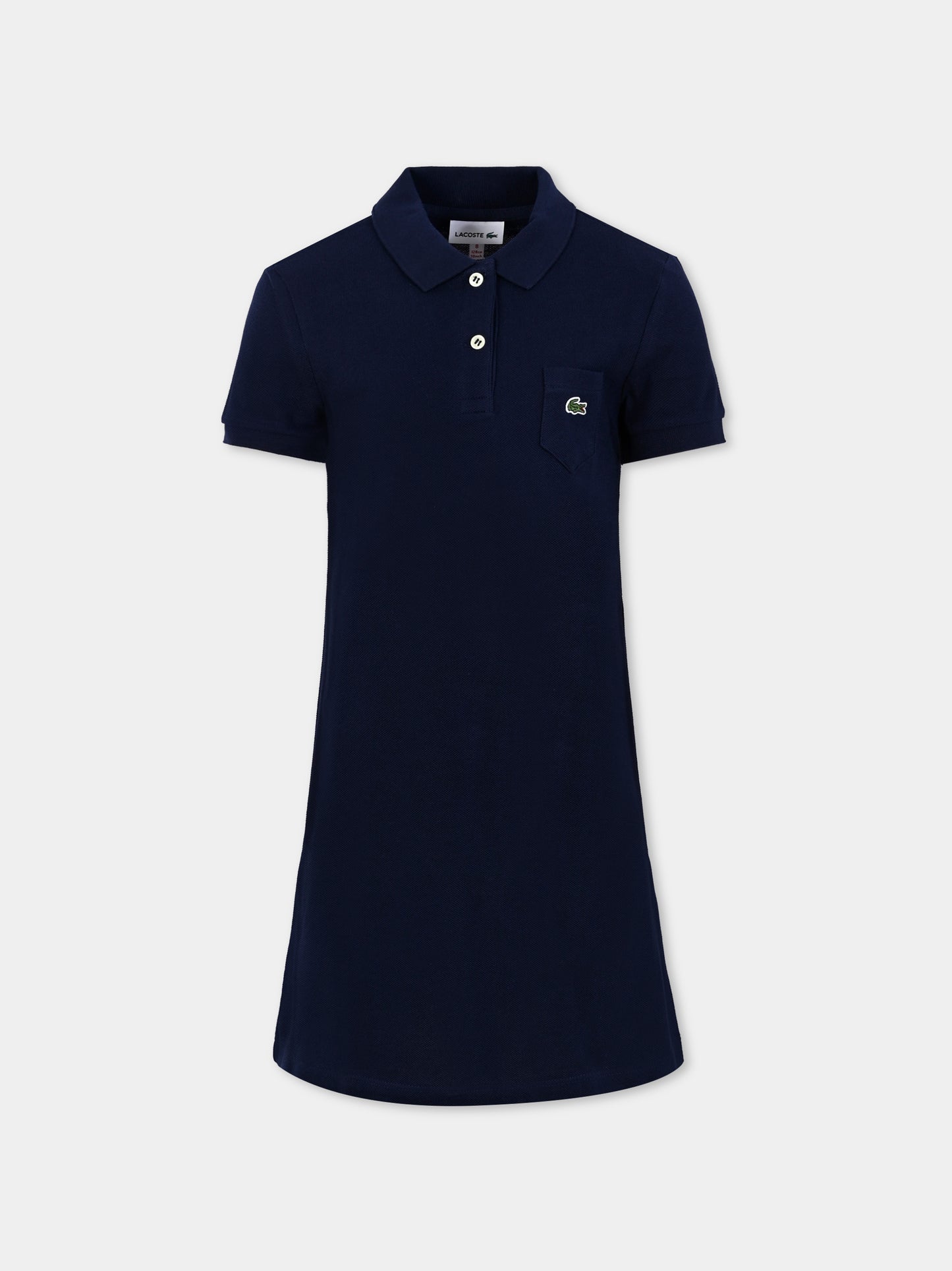 Vestito blu per bambina con coccodrillo,Lacoste,EJ2816 166