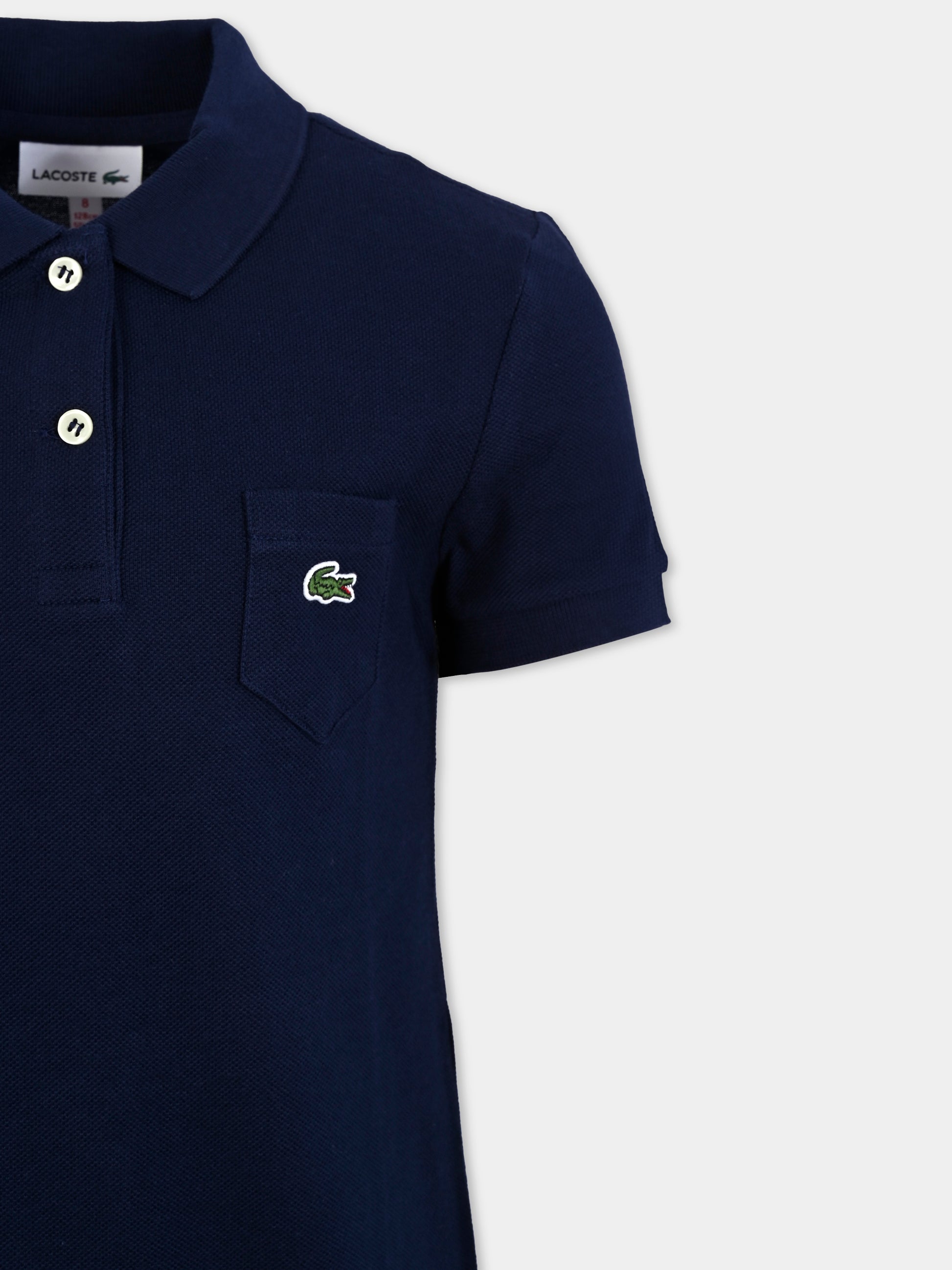 Vestito blu per bambina con coccodrillo,Lacoste,EJ2816 166