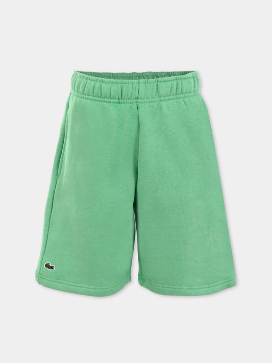 Shorts verdi per bambini con coccodrillo,Lacoste,GJ9733 TTF