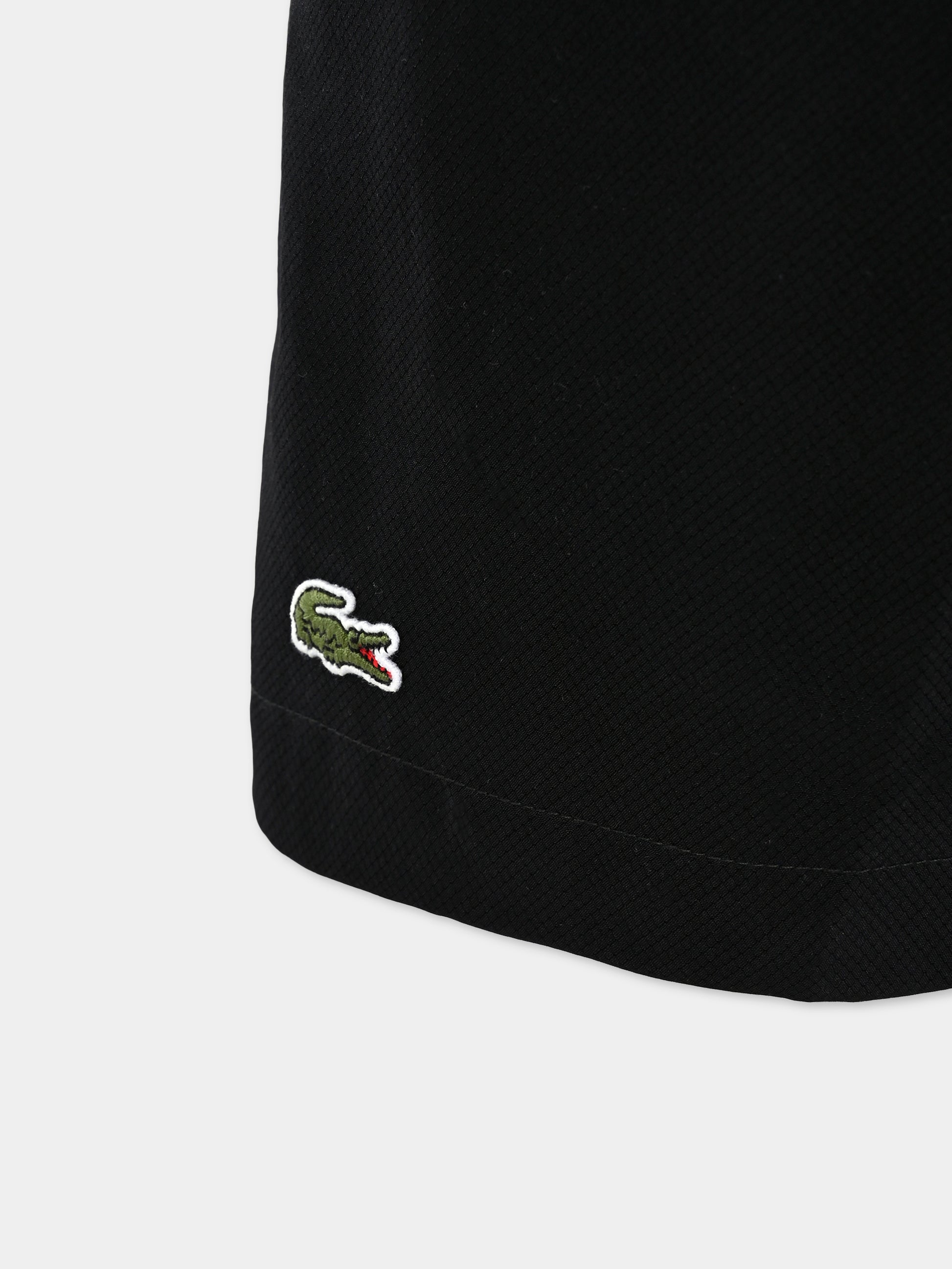 Shorts neri per bambino con coccodrillo,Lacoste,GJ9820 031