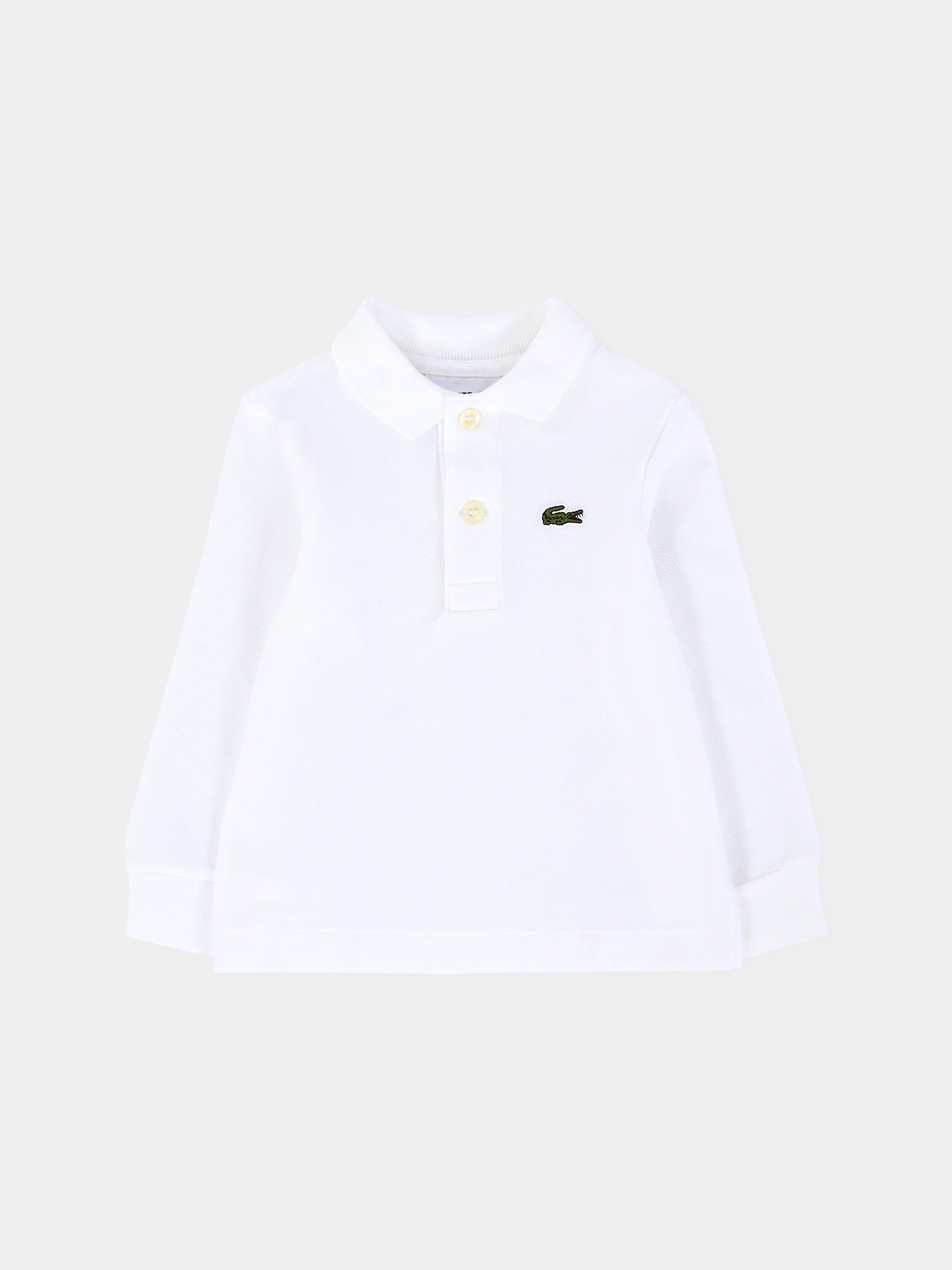 Polo bianca per neonato con coccodrillo,Lacoste,PJ8915 001 -B