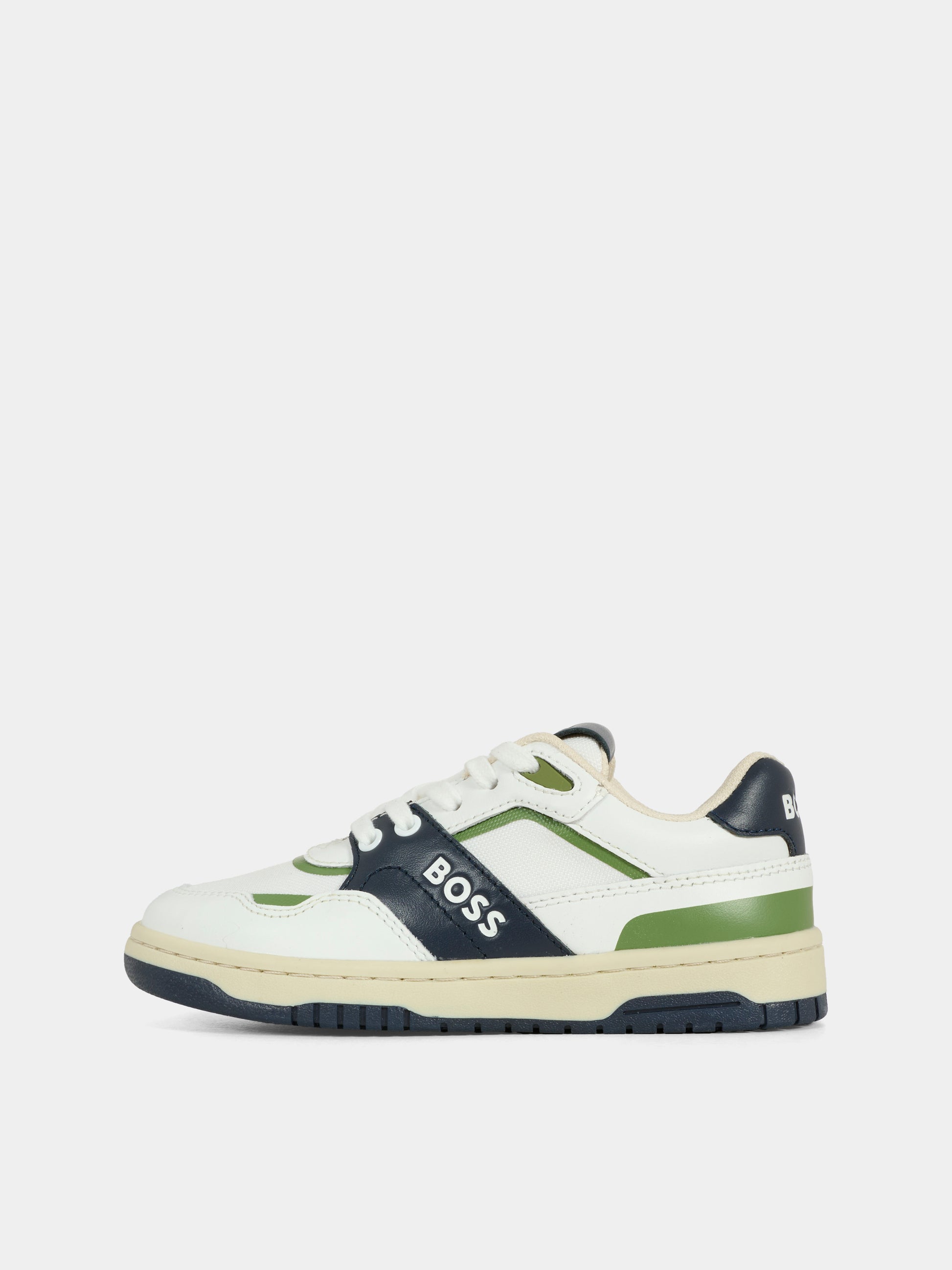 Sneakers bianche per bambino con logo,Boss,J51659 10P