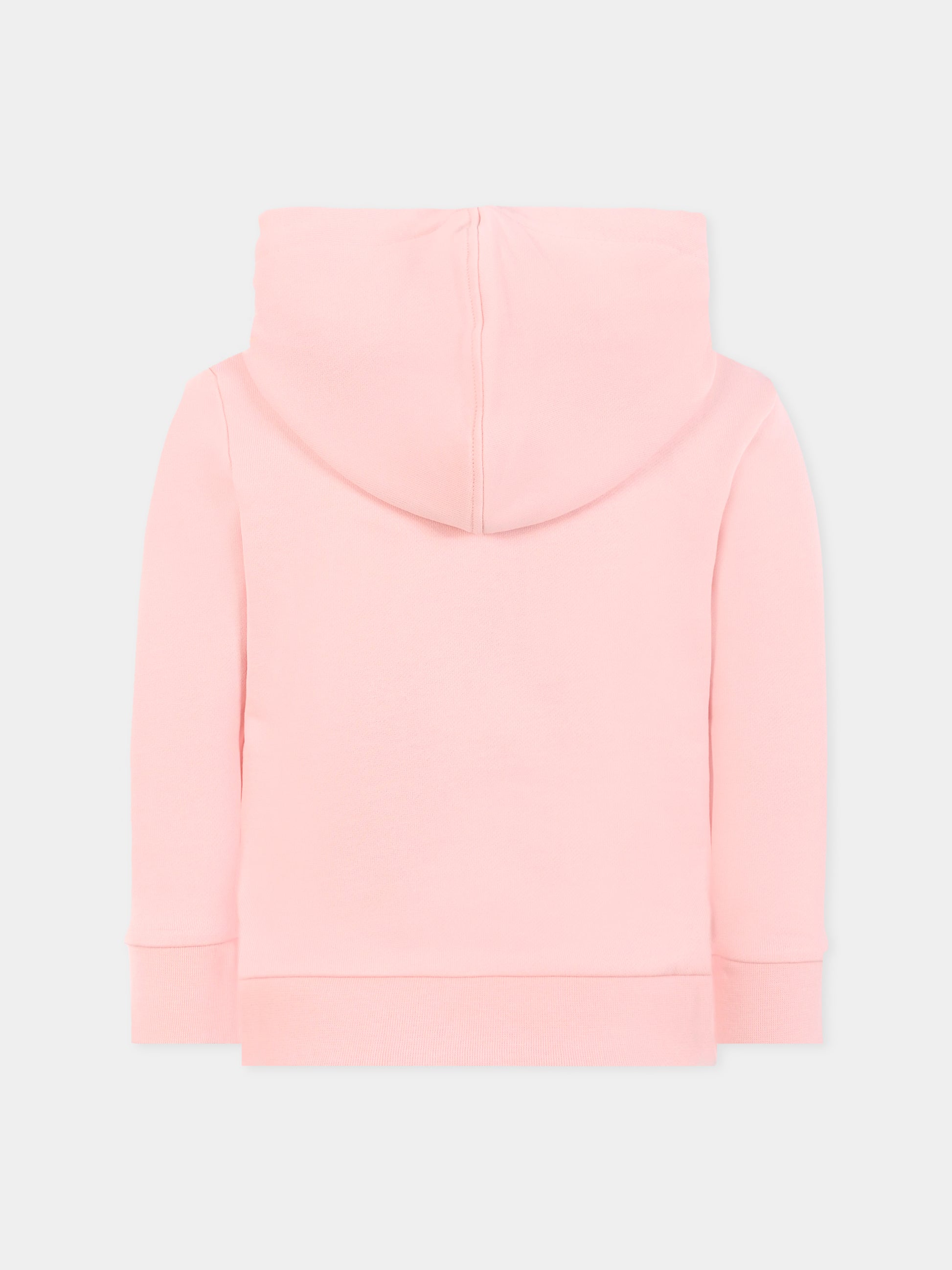 Felpa rosa per bambina con coccodrillo e logo,Lacoste,SJ3004 T03