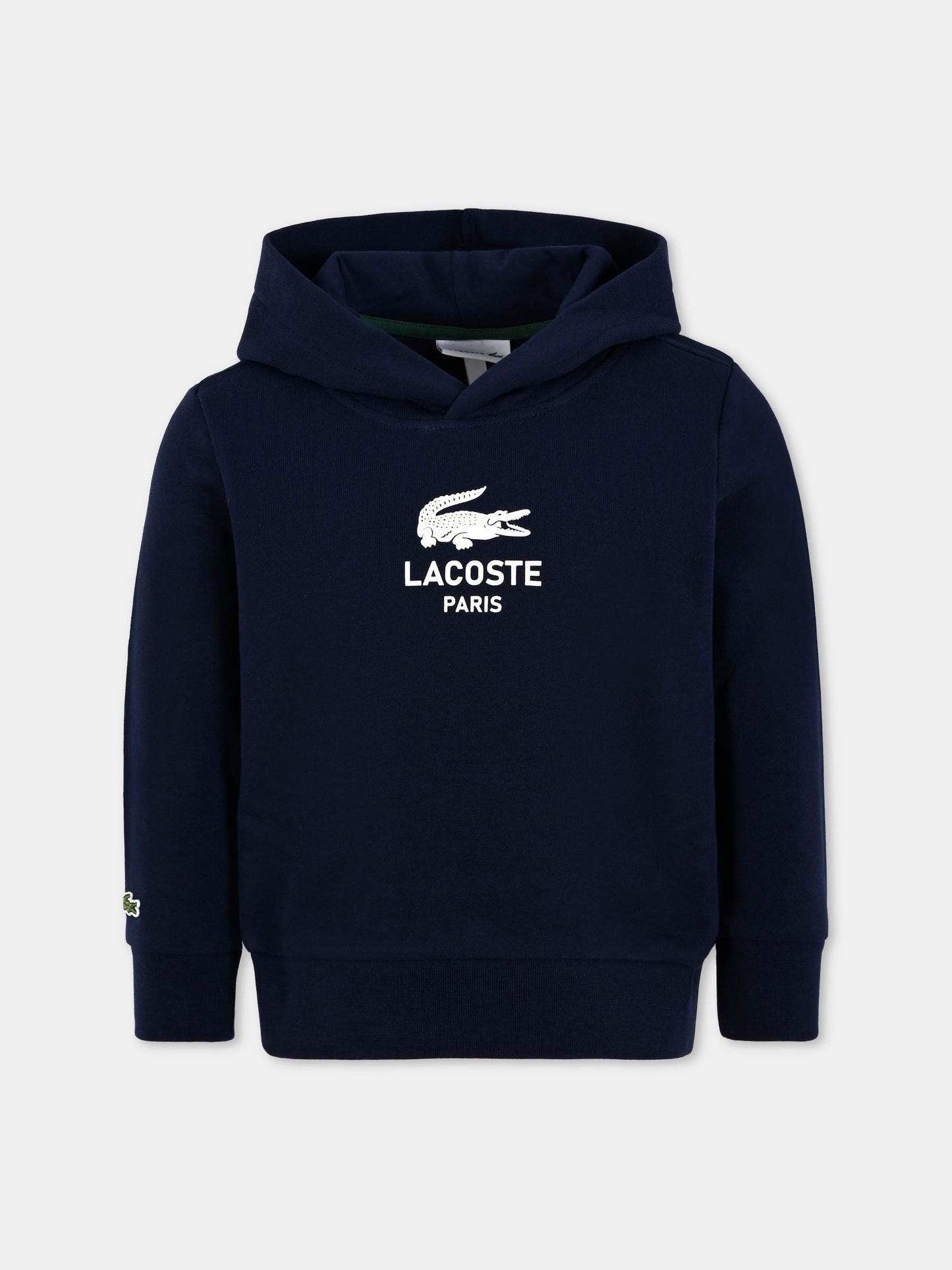 Felpa blu per bambino con logo e coccodrillo,Lacoste,SJ3004 166