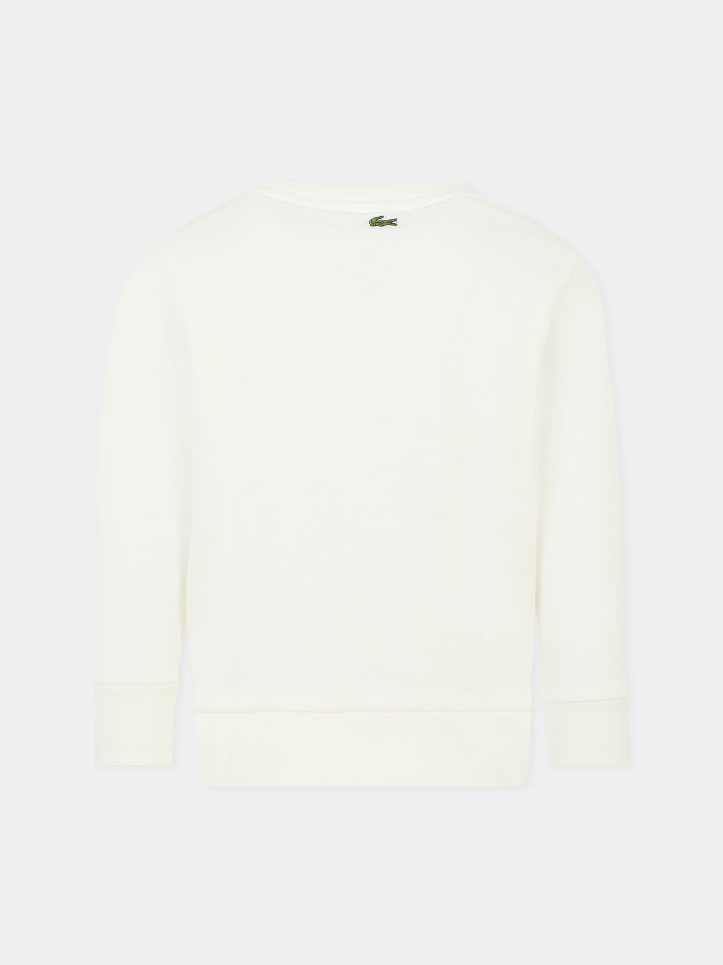 Felpa bianca per bambini con logo e coccodrillo,Lacoste,SJ3005 70V