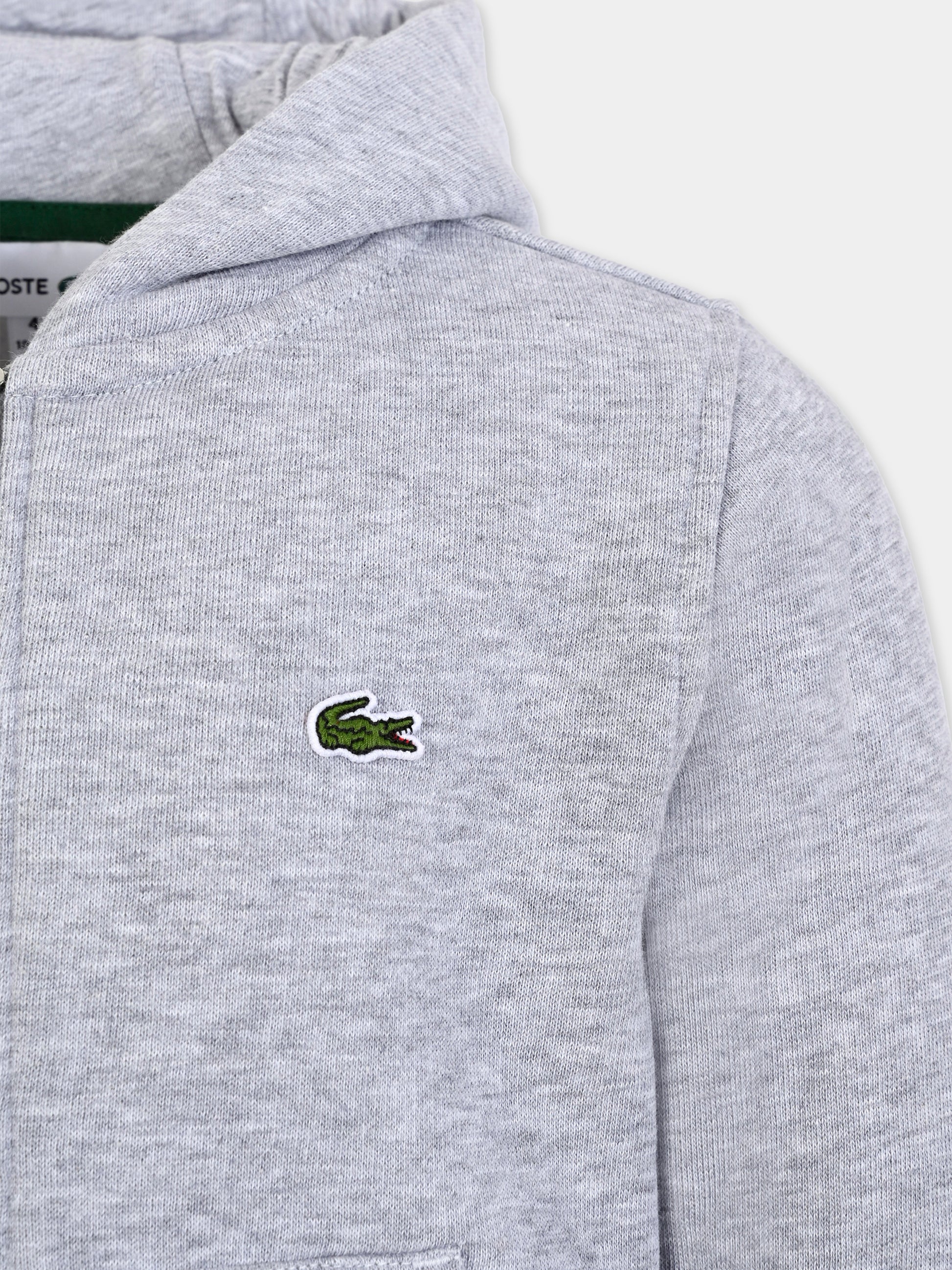 Felpa grigia per bambini con coccodrillo,Lacoste,SJ9723 CCA
