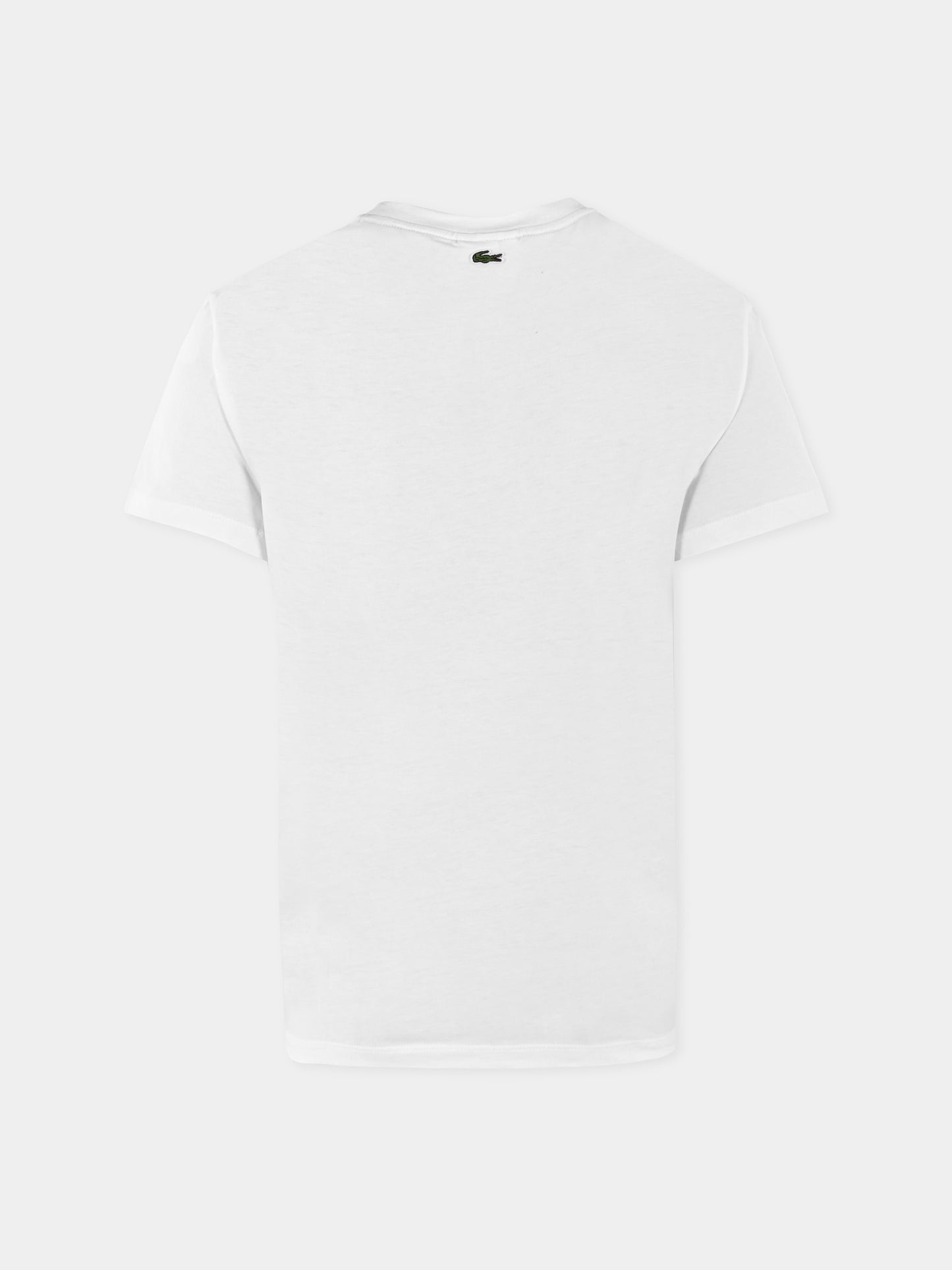 T-shirt bianca per bambini con logo e coccodrillo,Lacoste,TJ3003 70V
