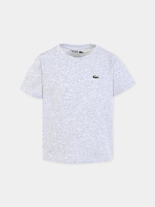 T-shirt grigia per bambino con coccodrillo,Lacoste,TJ8811 CCA