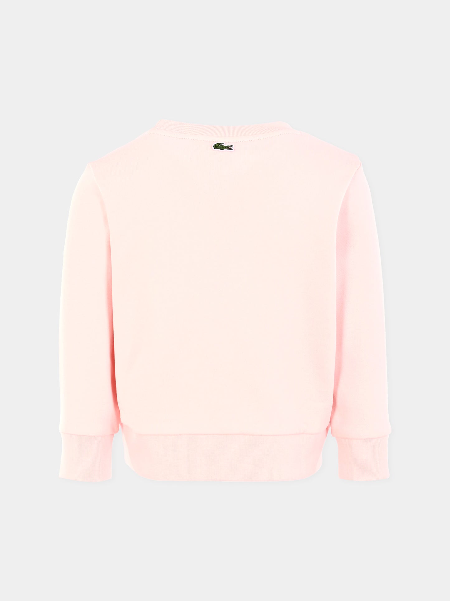 Felpa rosa per bambina con logo e coccodrillo,Lacoste,SJ3005 T03