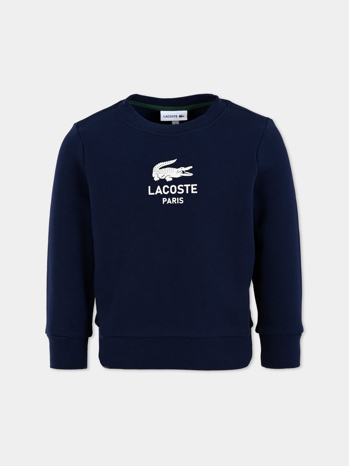 Felpa blu per bambini con logo e coccodrillo,Lacoste,SJ3005 166