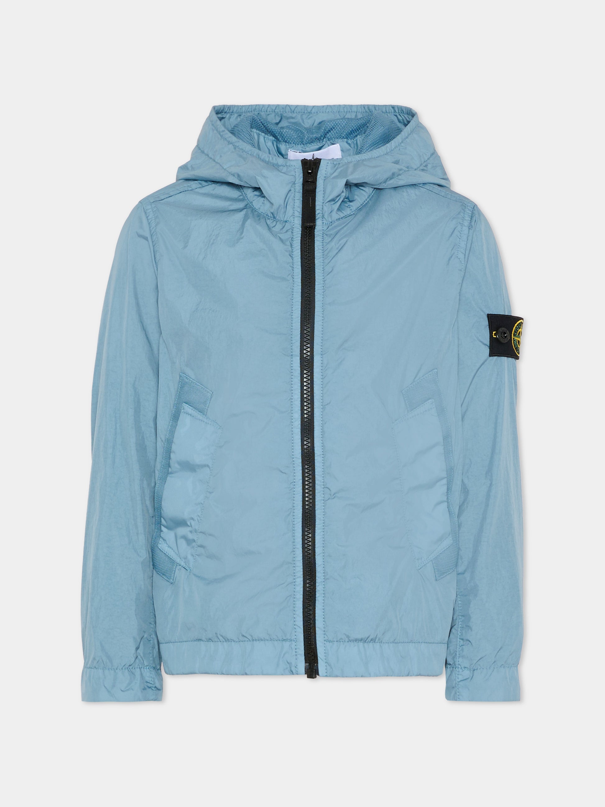 Giacca a vento celeste per bambino con bussola,Stone Island Junior,L1S16 4100003 S0A23 - V004A