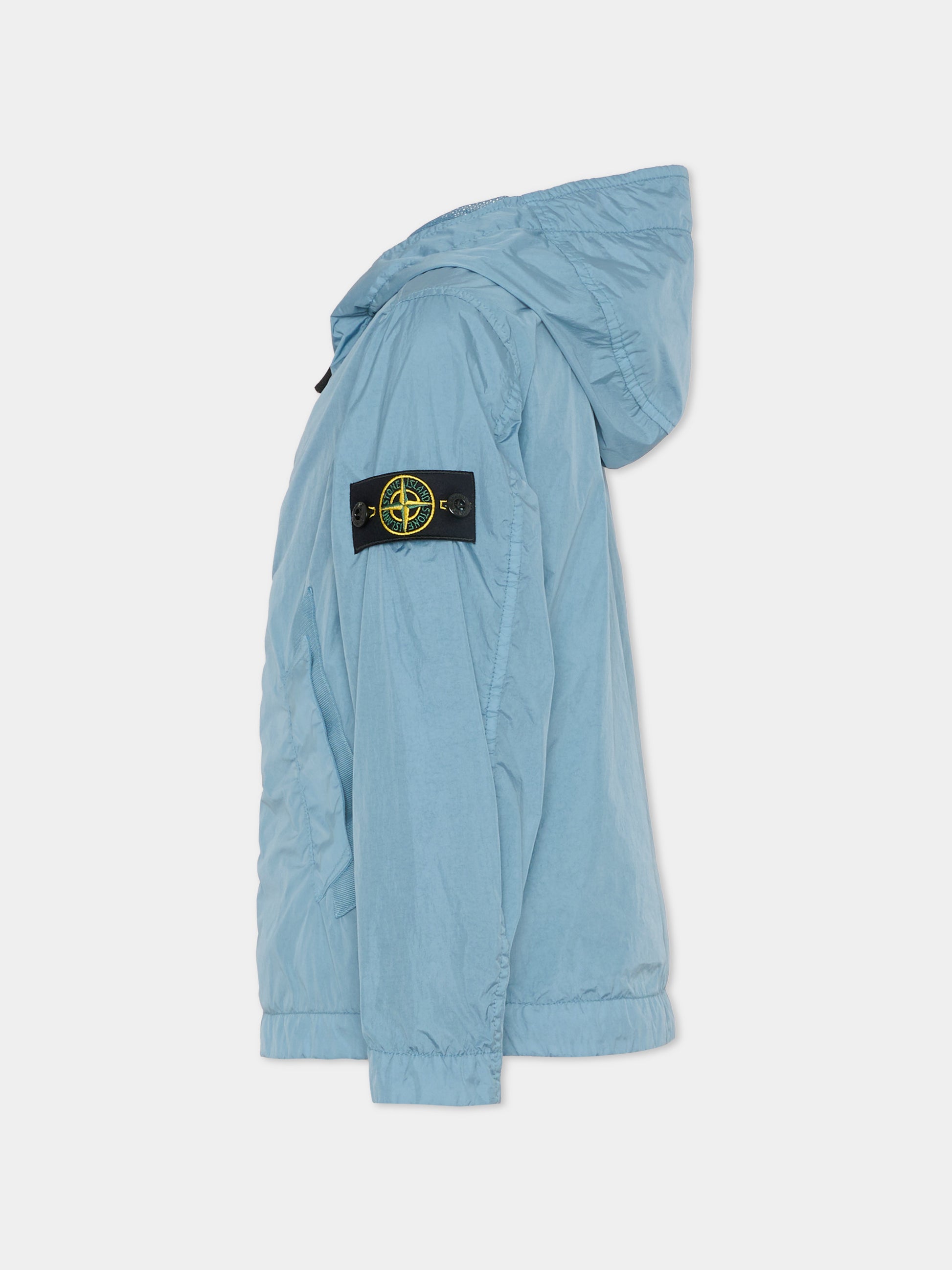 Giacca a vento celeste per bambino con bussola,Stone Island Junior,L1S16 4100003 S0A23 - V004A