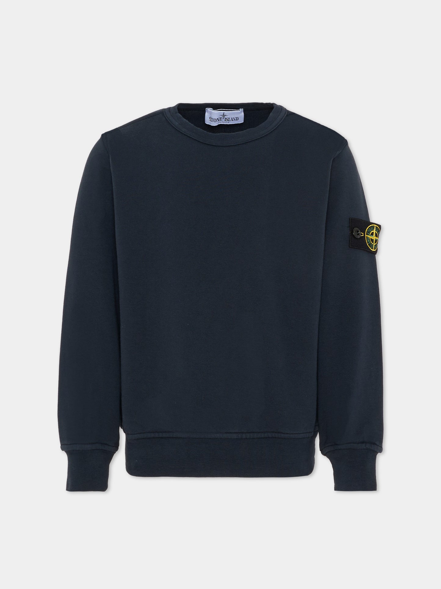 Felpa blu per bambino con bussola,Stone Island Junior,L1S16 6100005 S0040 - V0020