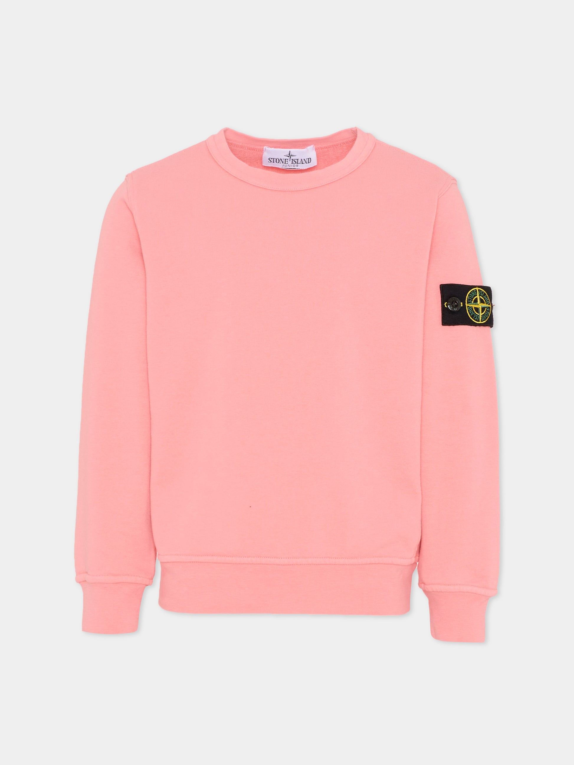 Felpa rosa per bambino con bussola,Stone Island Junior,L1S16 6100005 S0040 - V008D