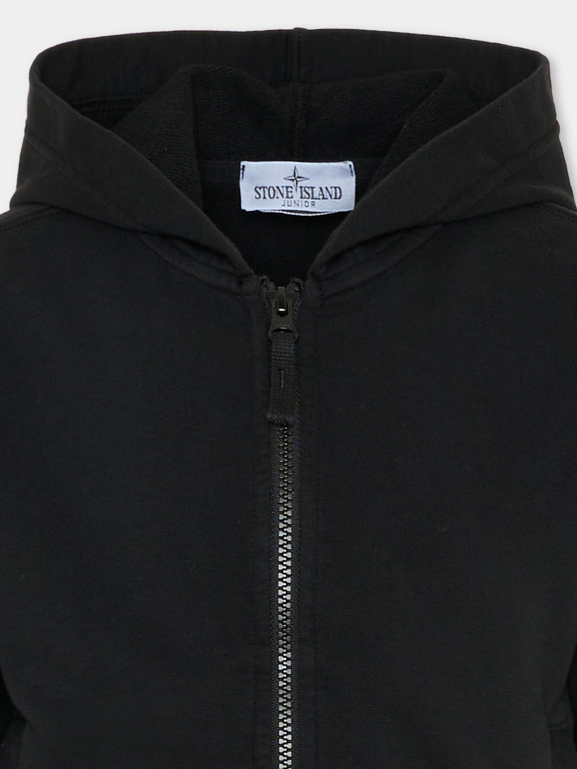 Felpa nera per bambini con bussola,Stone Island Junior,L1S16 6100004 S0040 - V0029