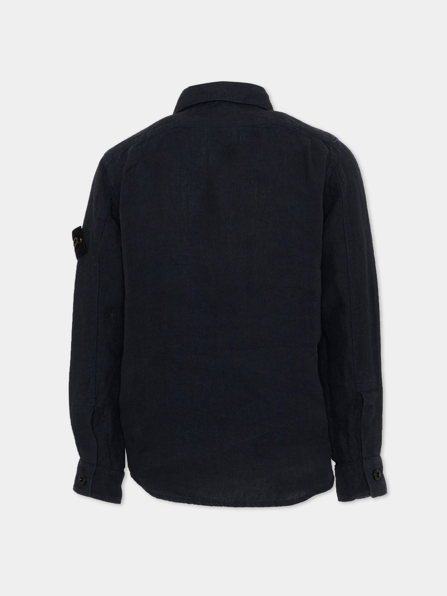 Camicia blu per bambino con compass patch,Stone Island Junior,L1S16 1100003 S0145 - V0020