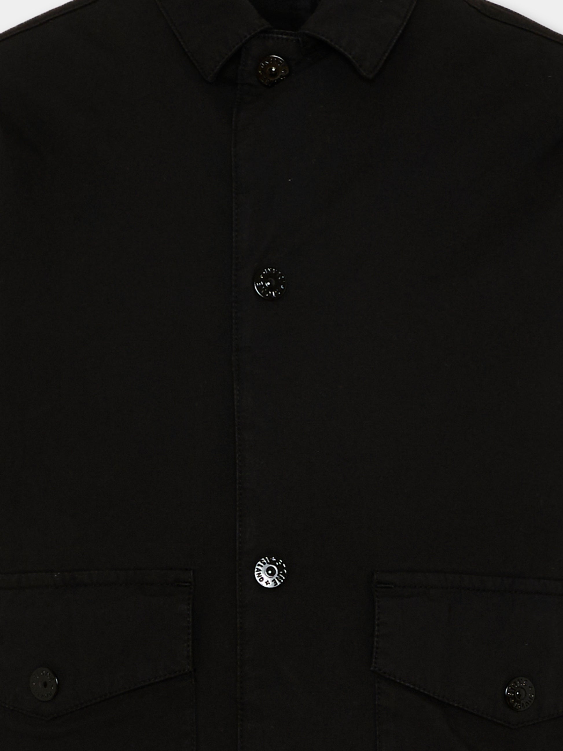 Giacca nera per bambino con compass patch,Stone Island Junior,L1S16 A100001 S0001 - V0029