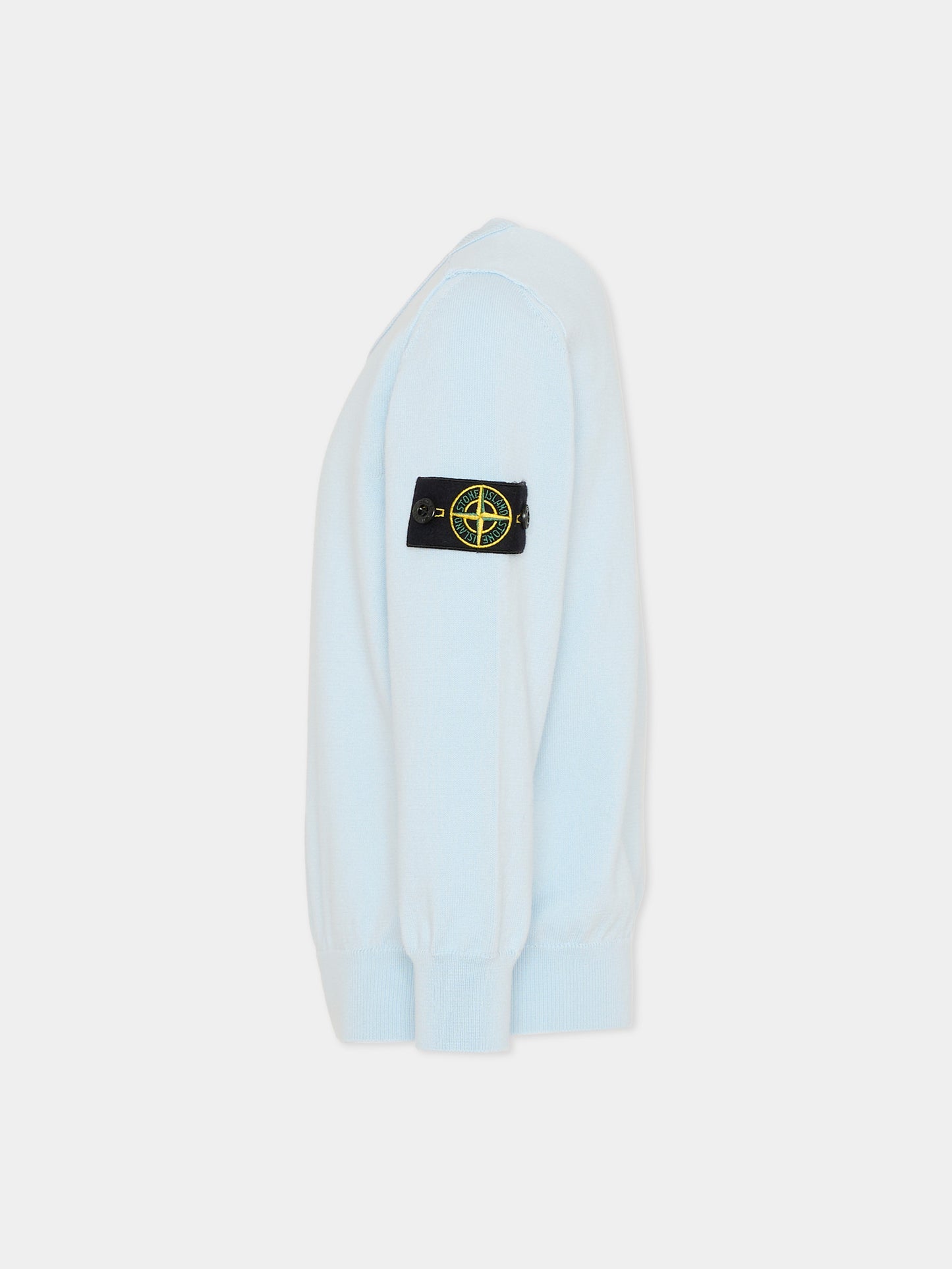 Maglione celeste per bambino con bussola,Stone Island Junior,L1S16 5100001 S00B2 - V0041