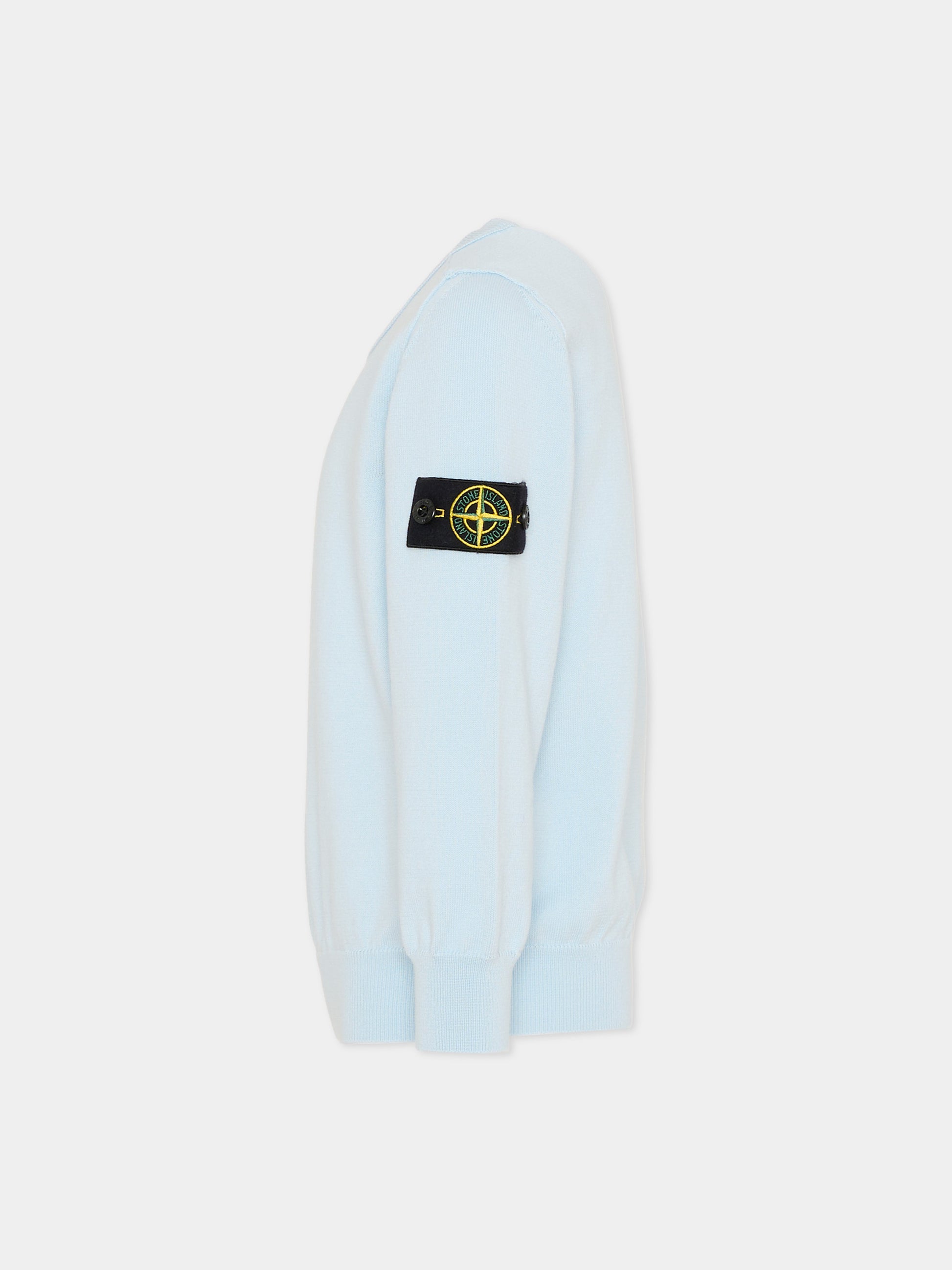 Maglione celeste per bambino con bussola,Stone Island Junior,L1S16 5100001 S00B2 - V0041