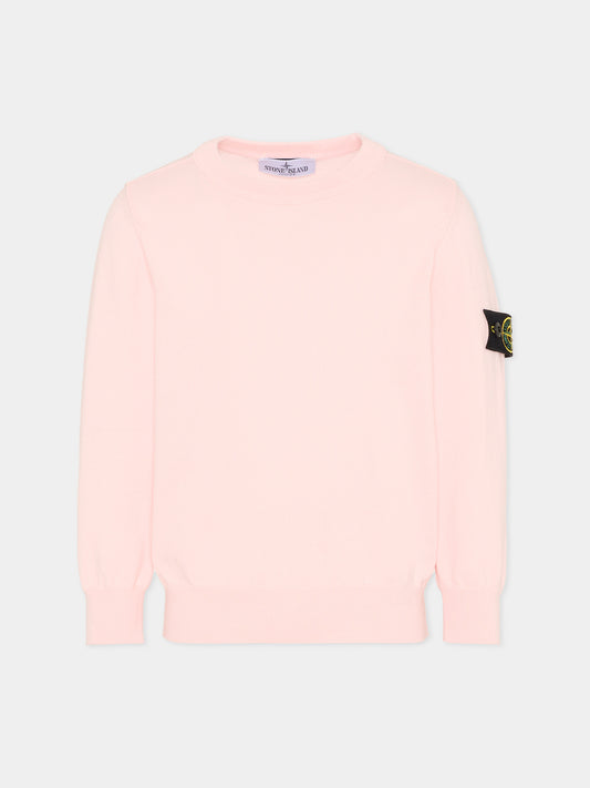 Maglione rosa per bambino con bussola,Stone Island Junior,L1S16 5100001 S00B2 - V0080