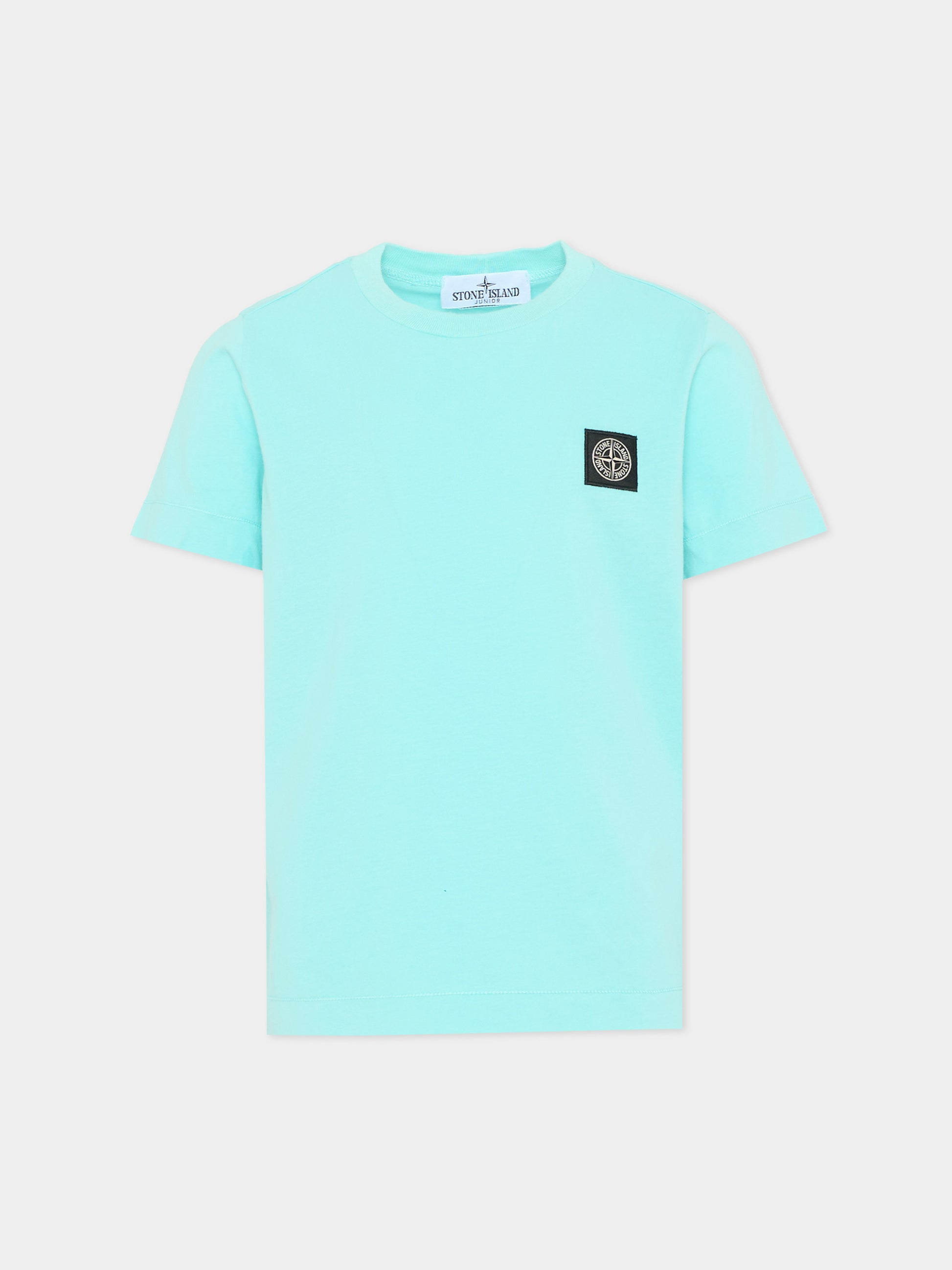 T-Shirt azzurra per bambino con logo,Stone Island Junior,L1S16 2100002 S0047 - V0044