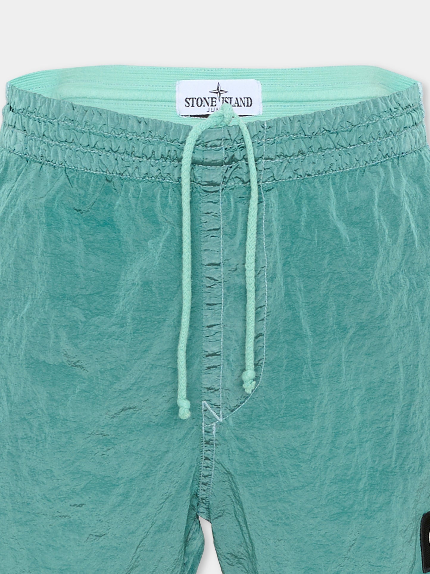 Boxer mare azzurro per bambino con logo,Stone Island Junior,L1S16 B100002 S0043 - V0044