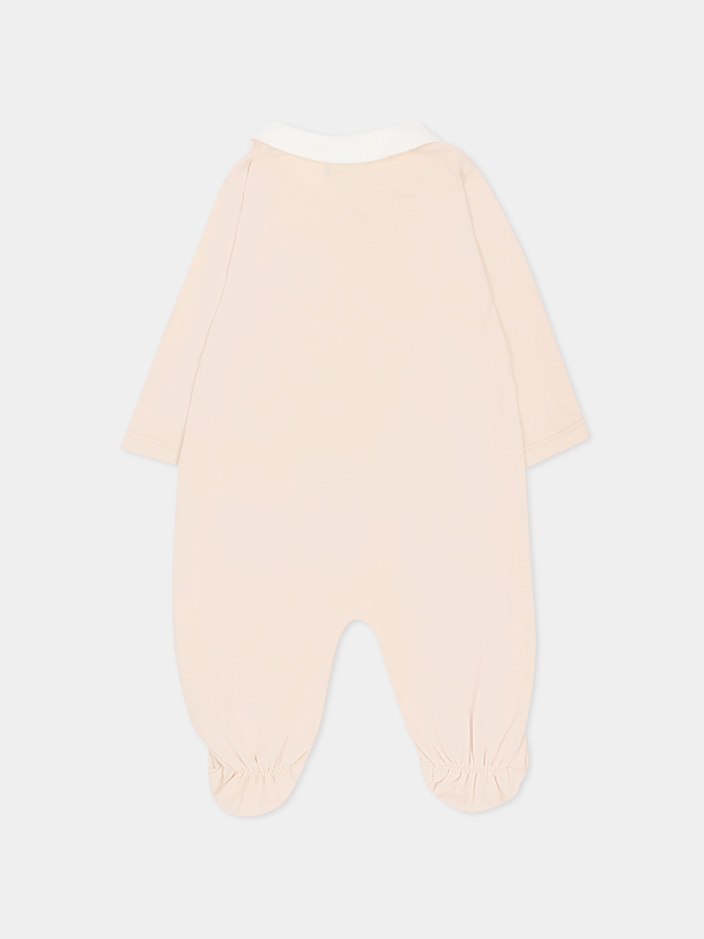 Set tutina beige per neonati con logo ricamato,Fendi Kids,BUK154 ST8 F19J5