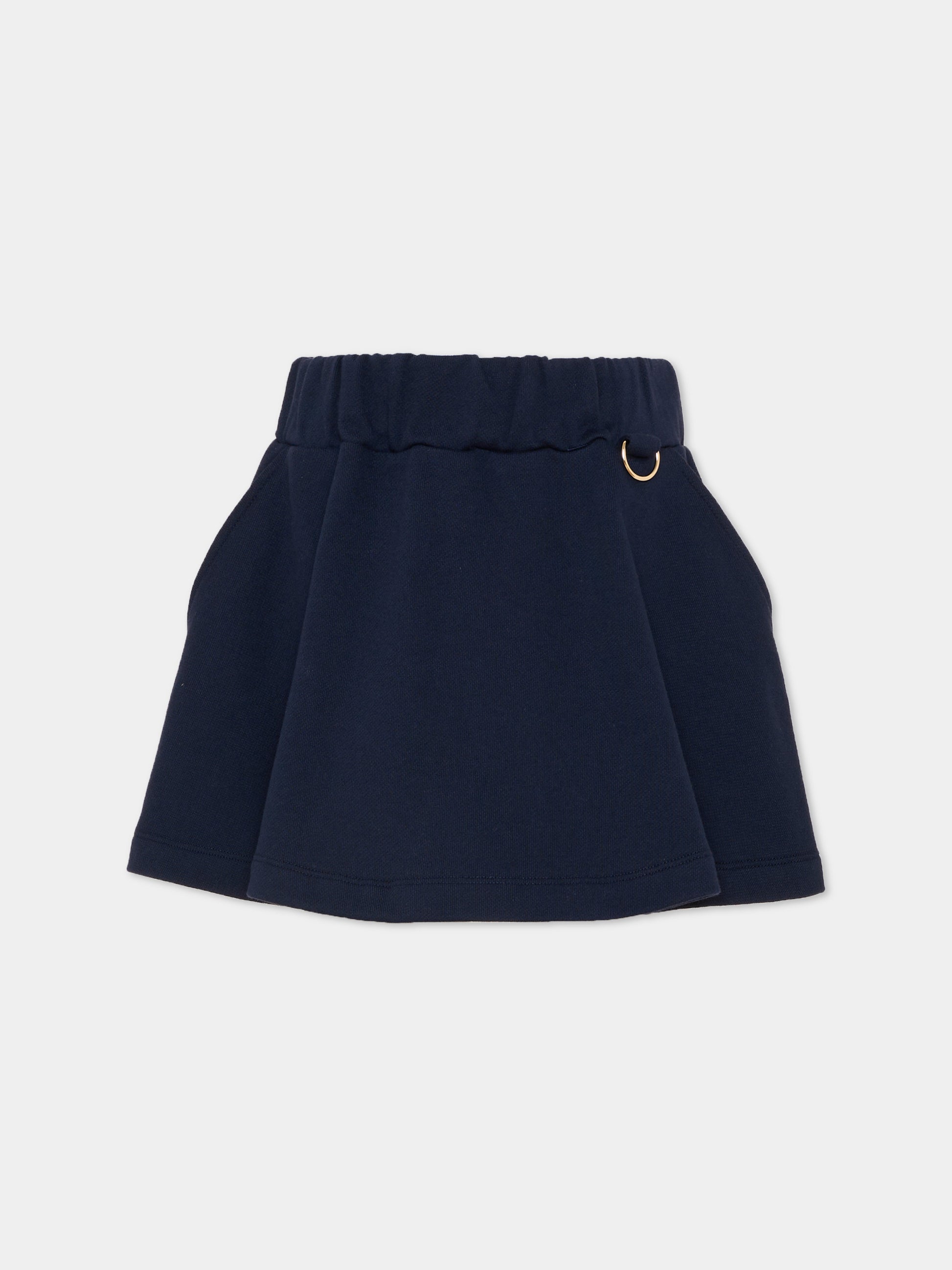 Gonna blu per bambina con Baguette,Fendi Kids,JFE189 5V0 F0QG0