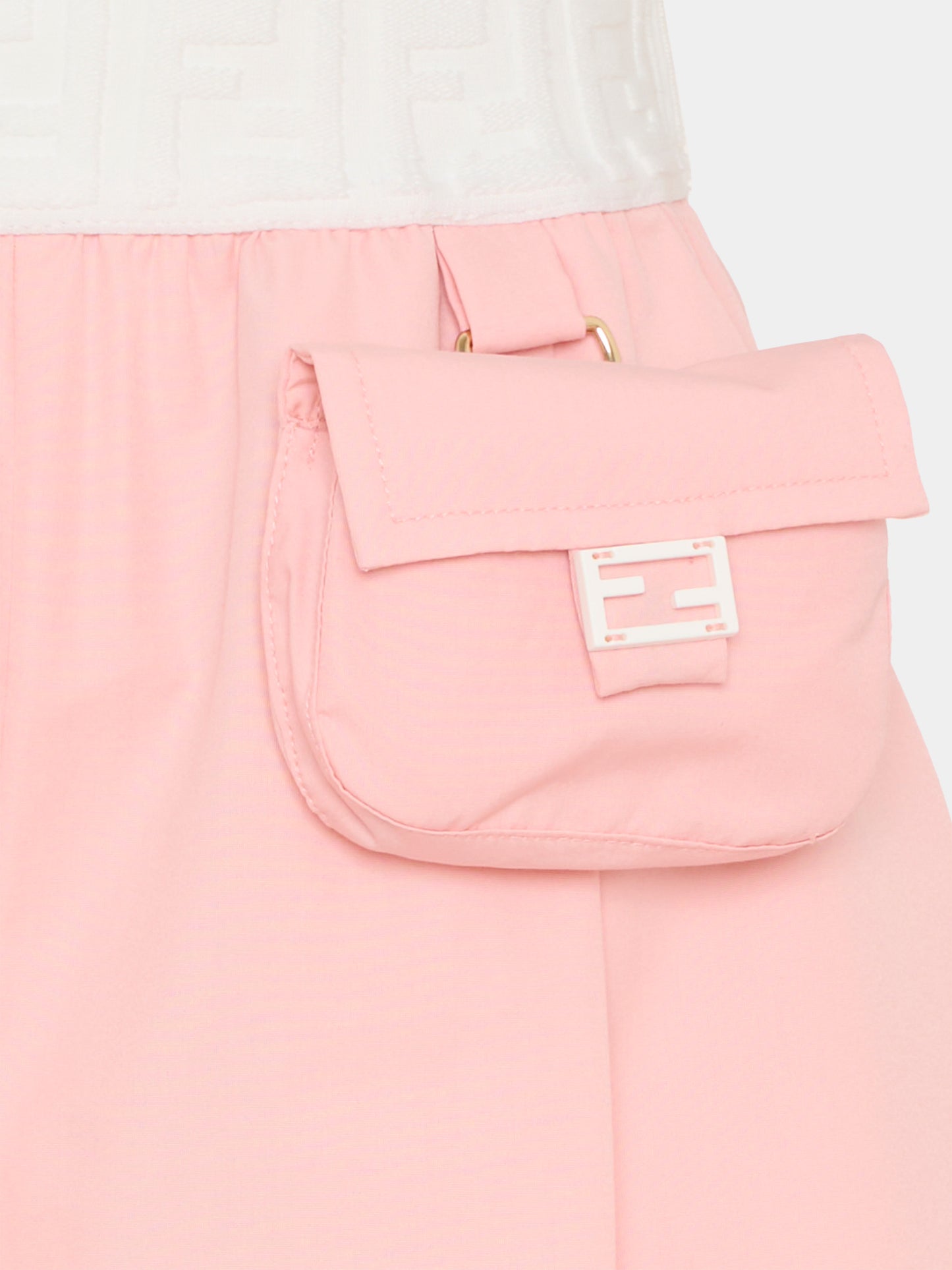 Shorts rosa per bambina con Baguette,Fendi Kids,JFF394 AEXZ F1UL9