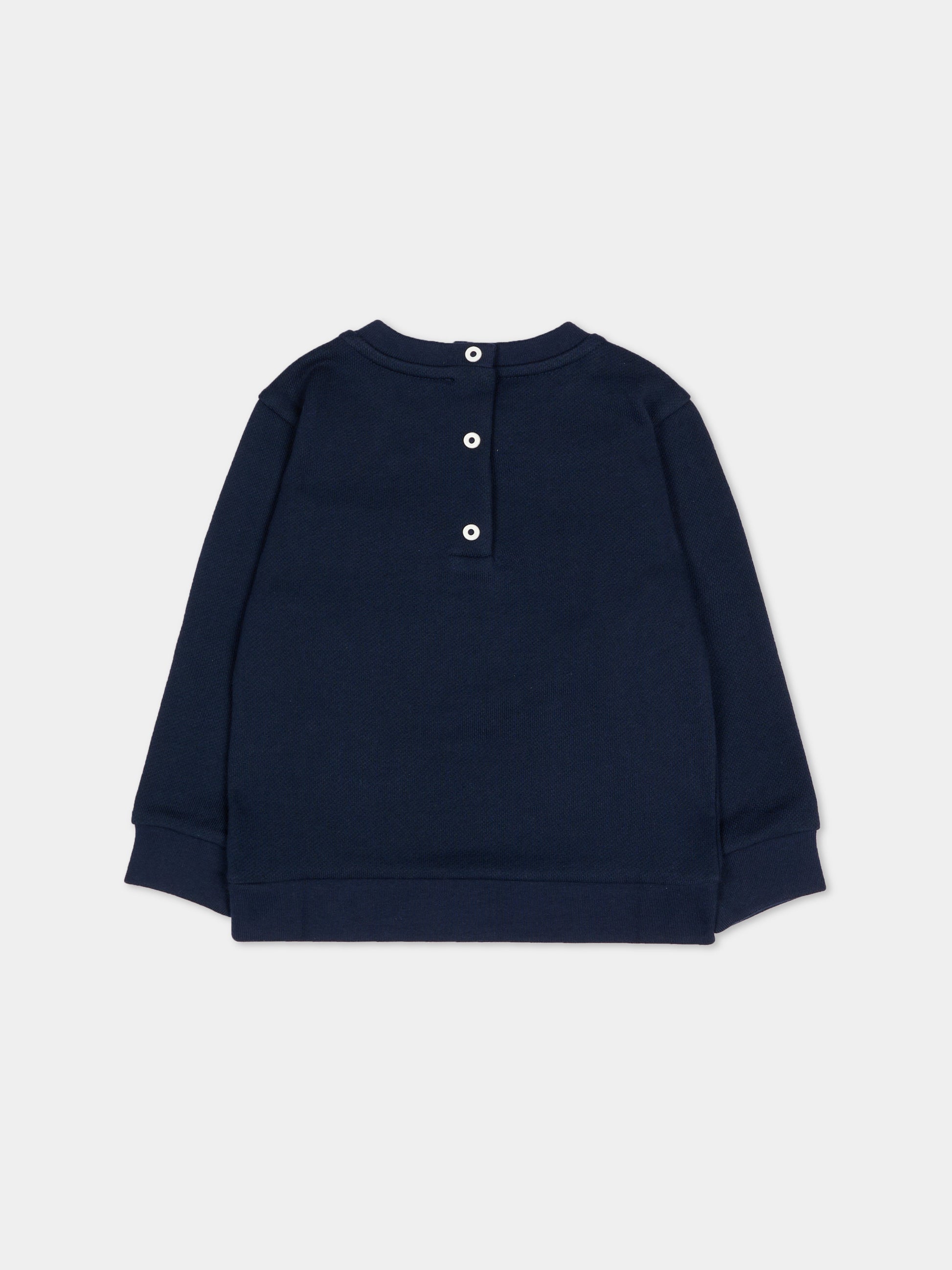 Felpa blu per neonati con logo,Fendi Kids,BUH089 5V0 F0QG0