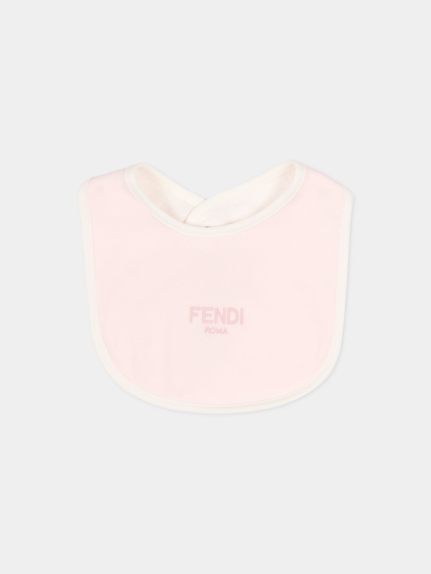 Set tutina rosa per neonata con logo ricamato,Fendi Kids,BUK154 ST8 F0C11