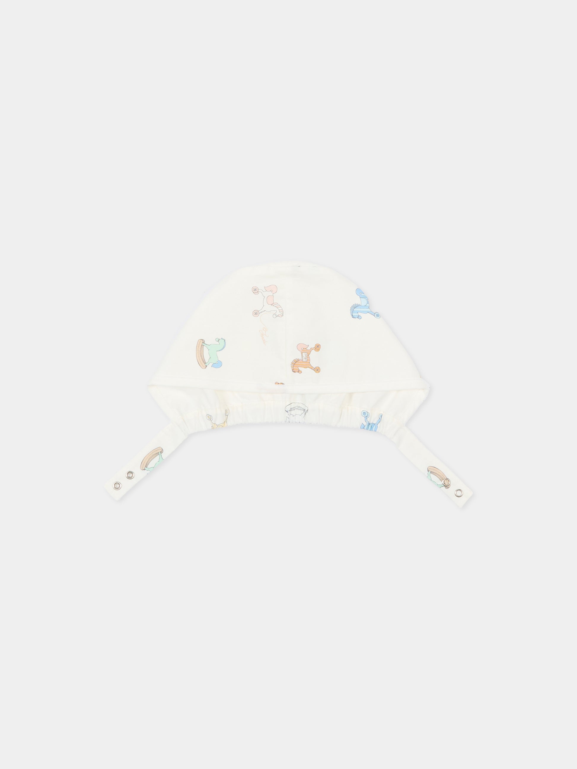 Set pagliaccetto avorio per neonati con cavallo a dondolo,Fendi Kids,BUK159 AVW9 F0ZA0