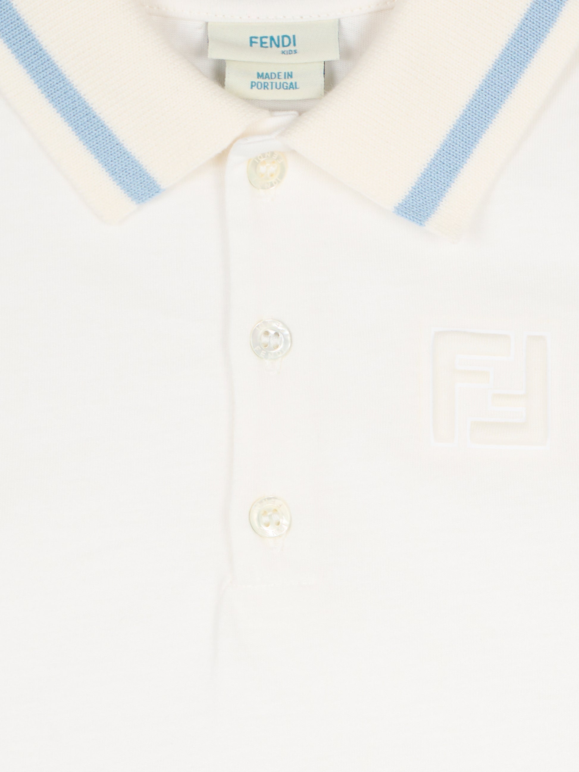 Polo avorio per neonato con FF,Fendi Kids,BMI268 7AJ F0TU9