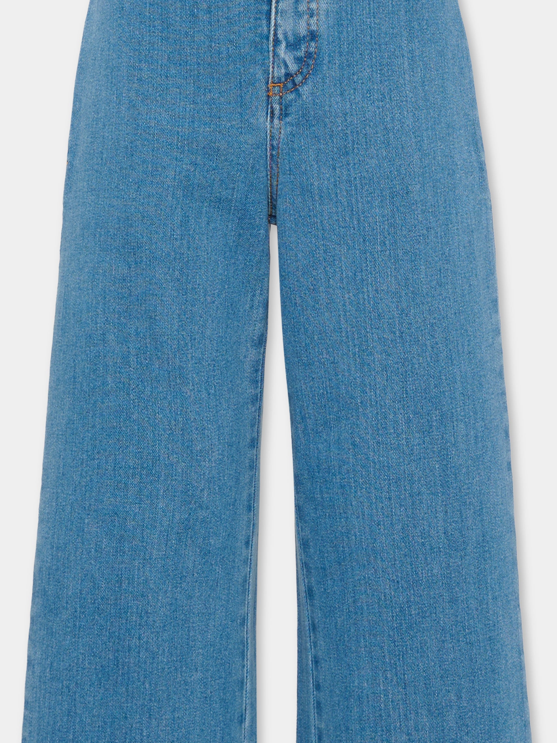 Jeans denim per bambini con FF,Fendi Kids,JUF169 AVVU F0QG0