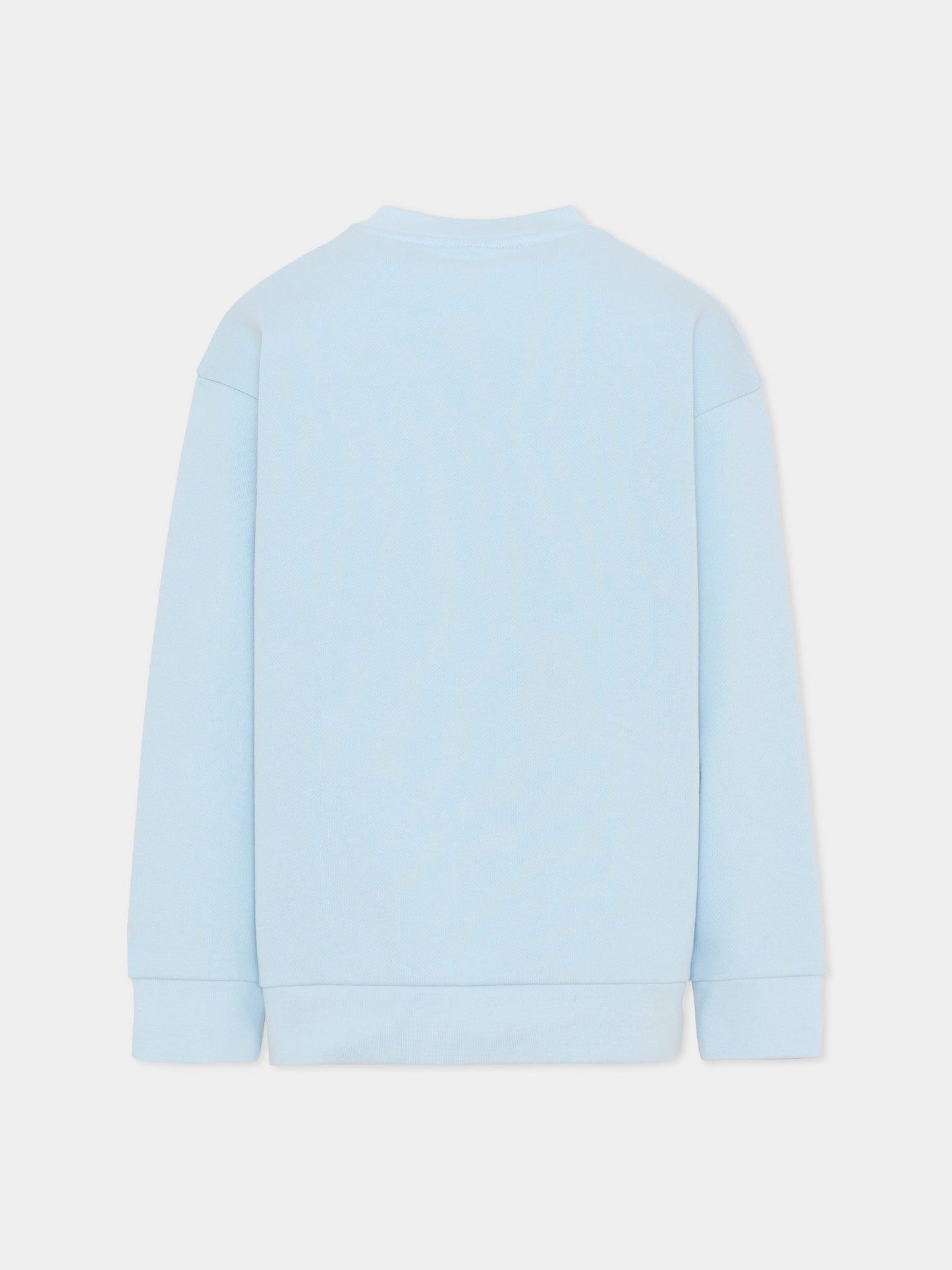 Felpa celeste per bambino con logo,Fendi Kids,JUH108 5V0 F0EX7