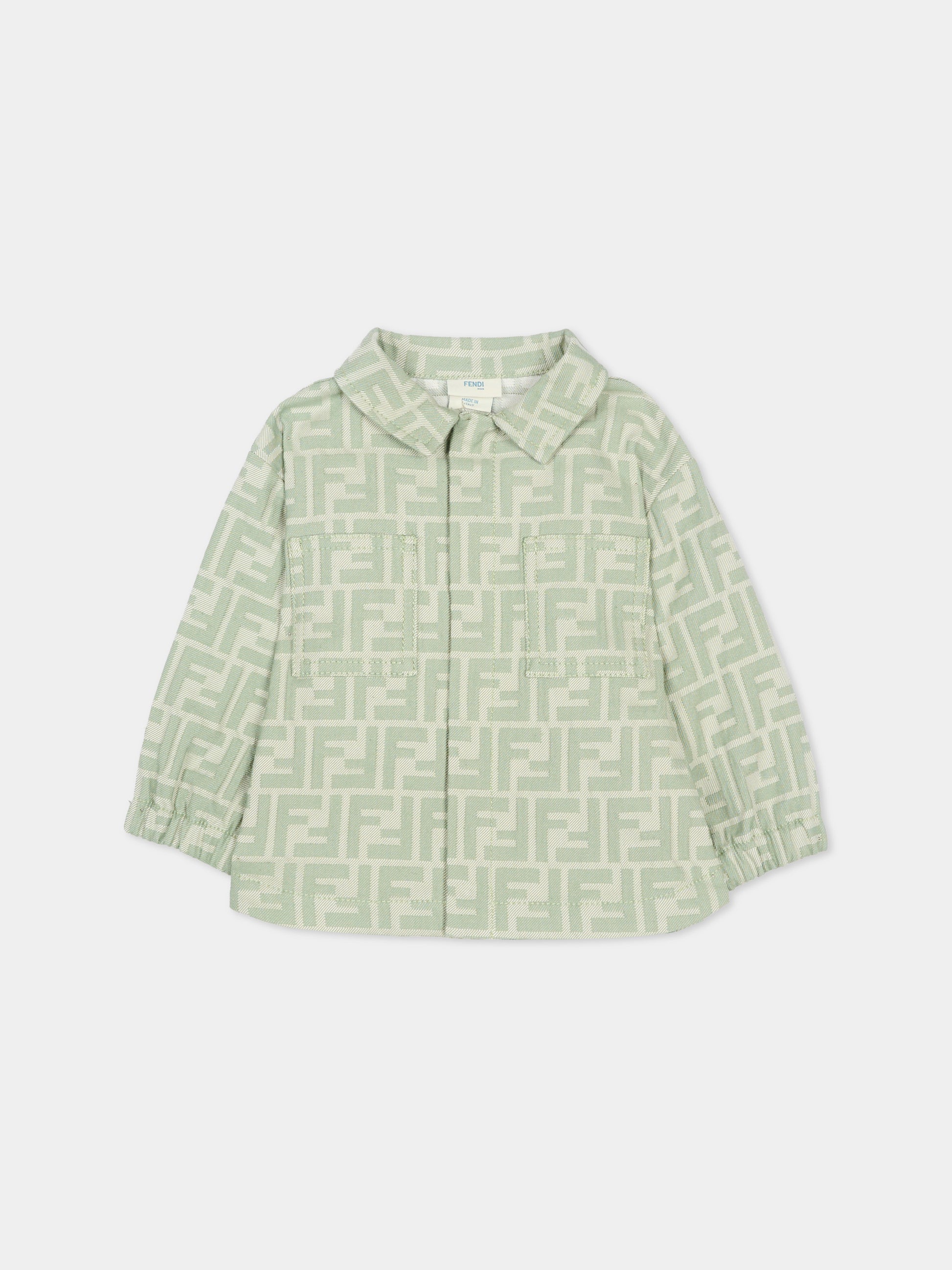 Giacca verde per neonato monogram FF,Fendi Kids,BMA146 AVW1 F1DS6