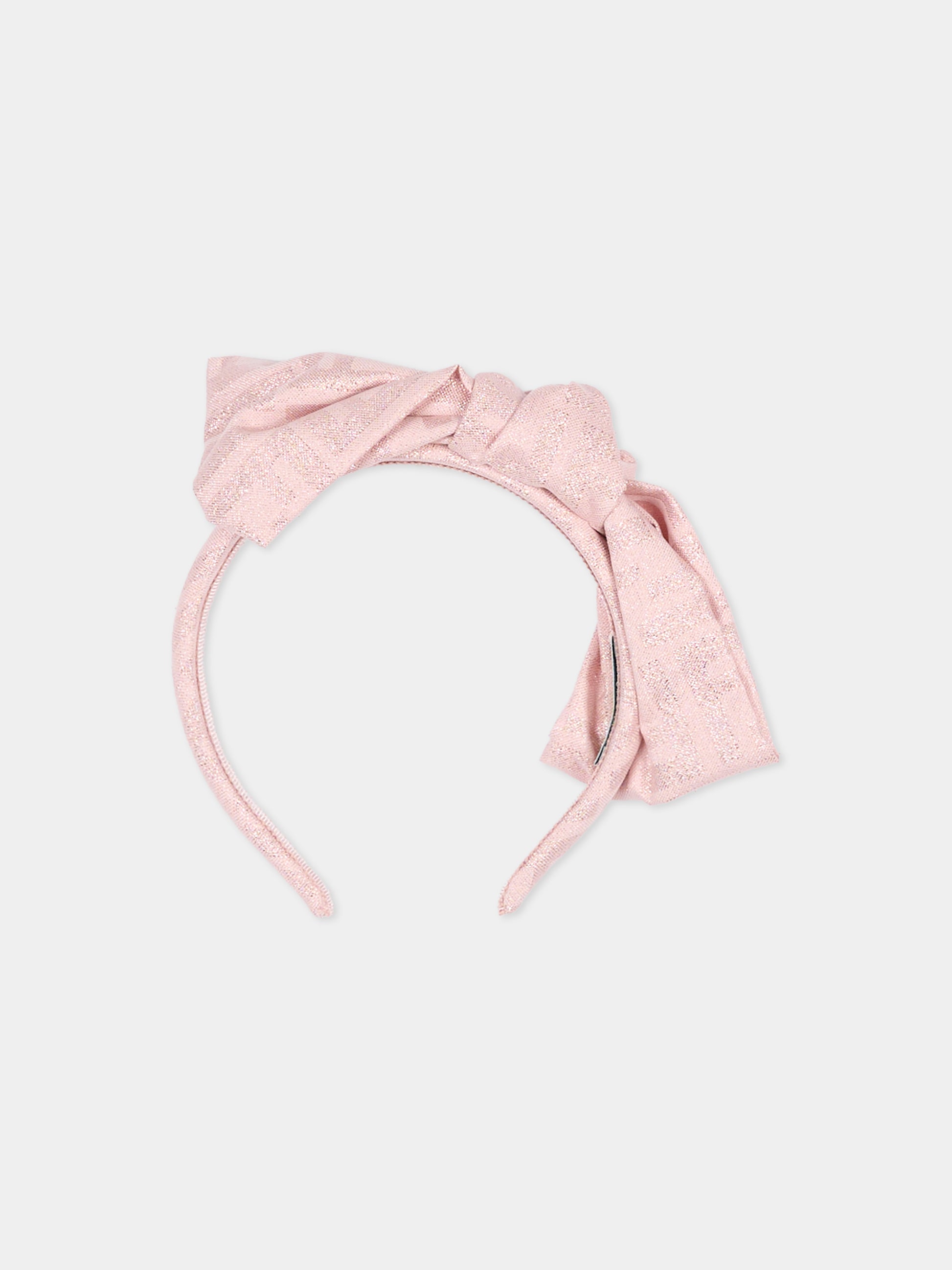 Cerchietto rosa per bambina con FF,Fendi Kids,JFP206 AWF9 F0QD1